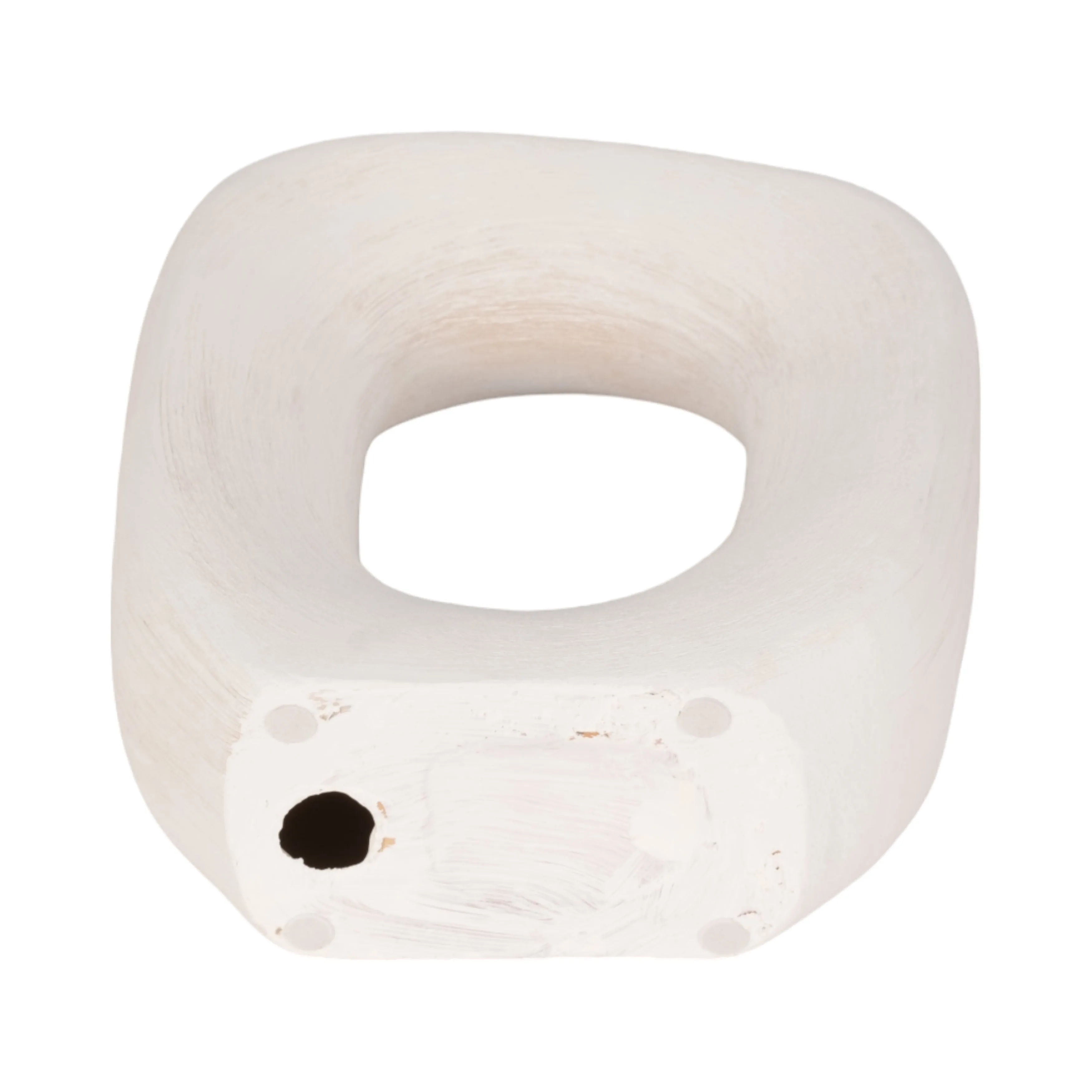 10" Short Rough Open Cut-out Object, White