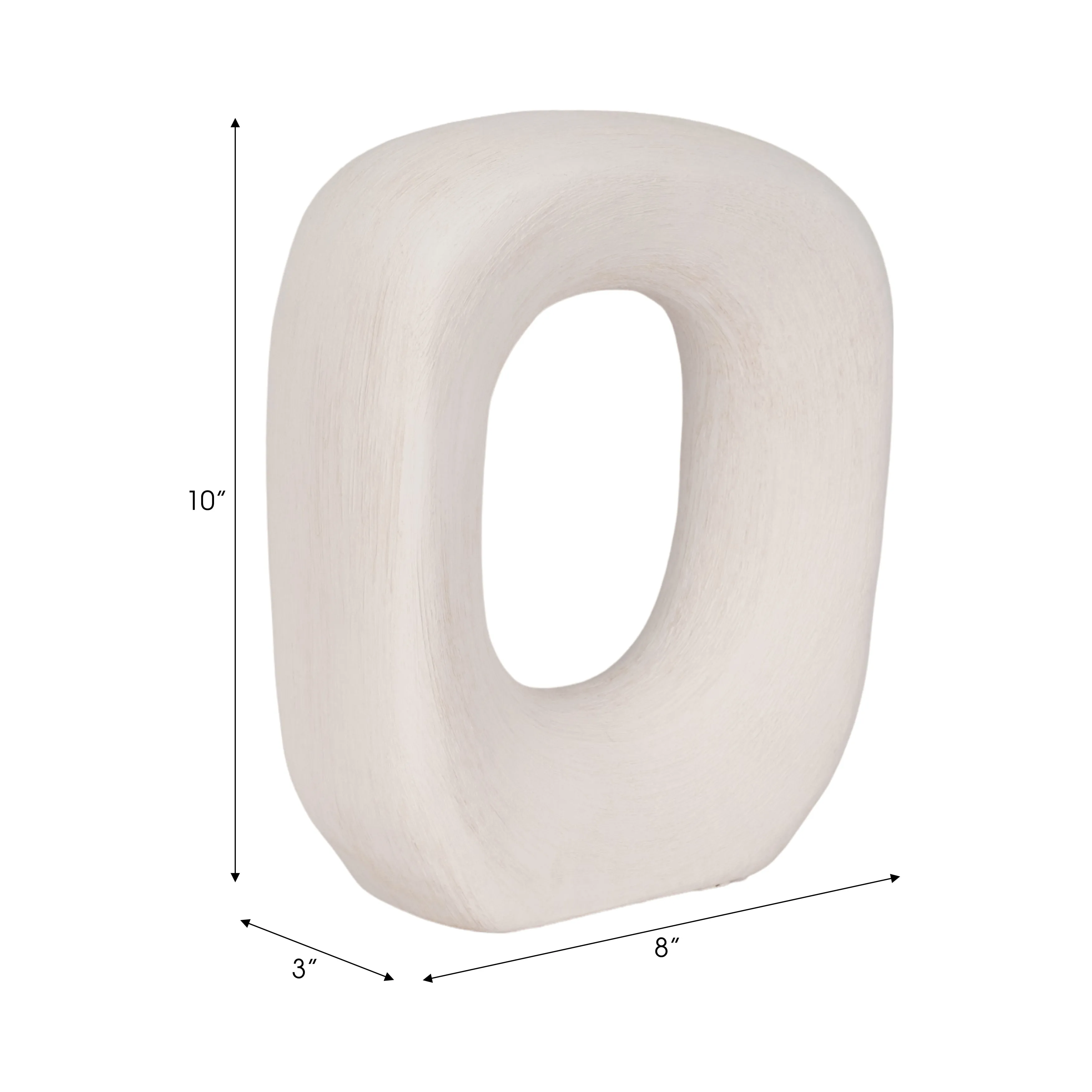 10" Short Rough Open Cut-out Object, White