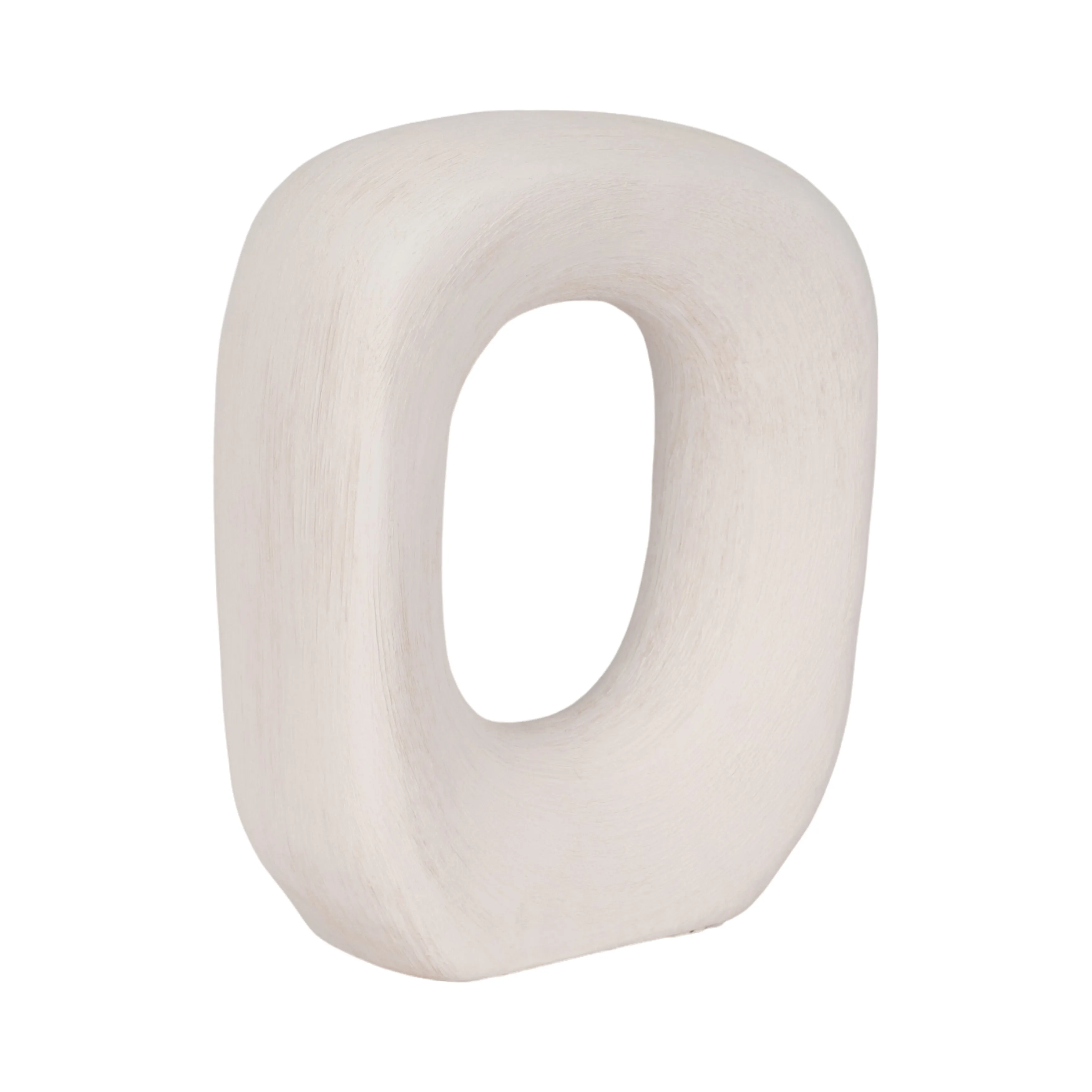 10" Short Rough Open Cut-out Object, White