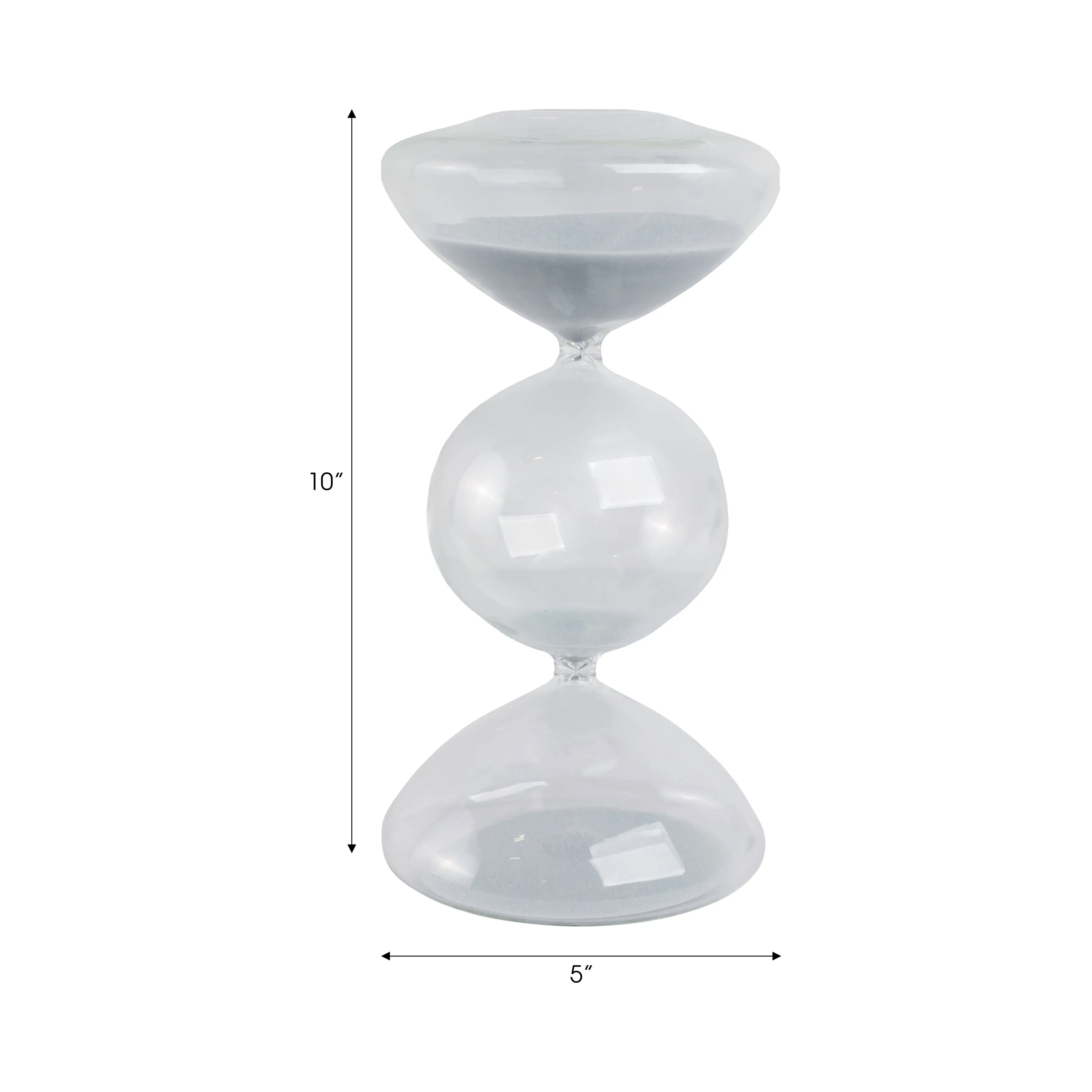 10x5" Glass 60min Large Bubble Sandtimer, Clear
