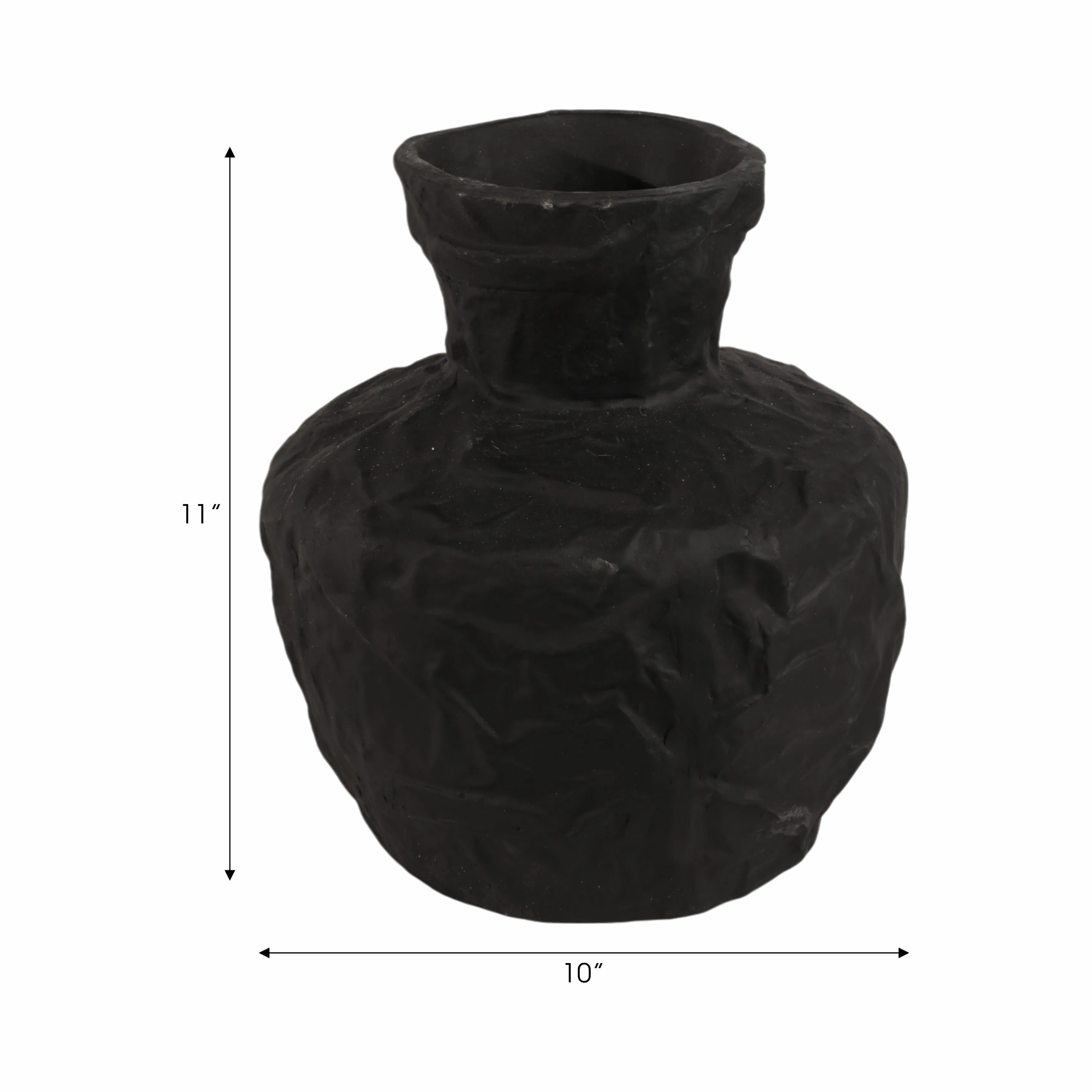 11" Cleo Medium Black Ecomix Vase