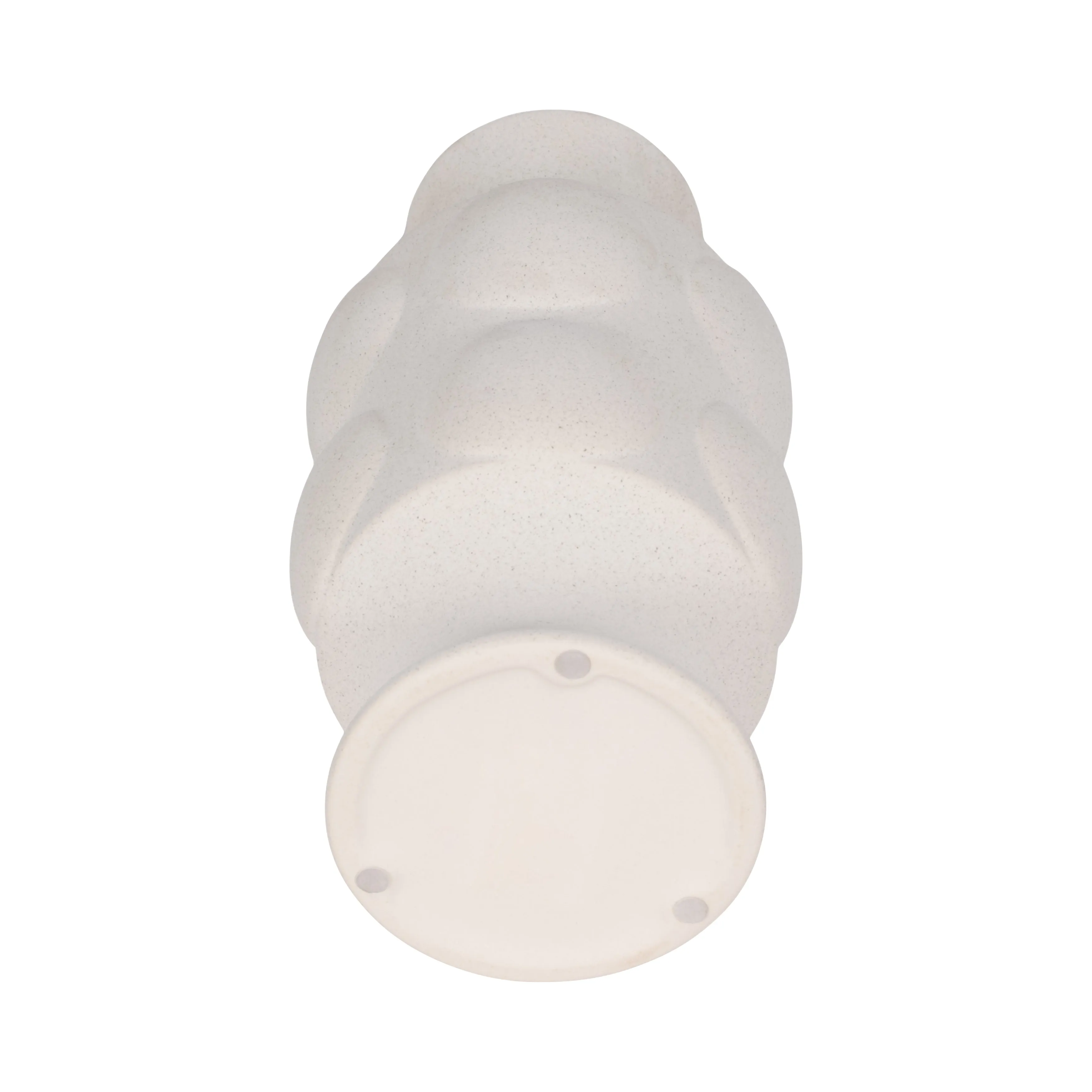 11" Large Dot Embossed Vase Sand Texture, White