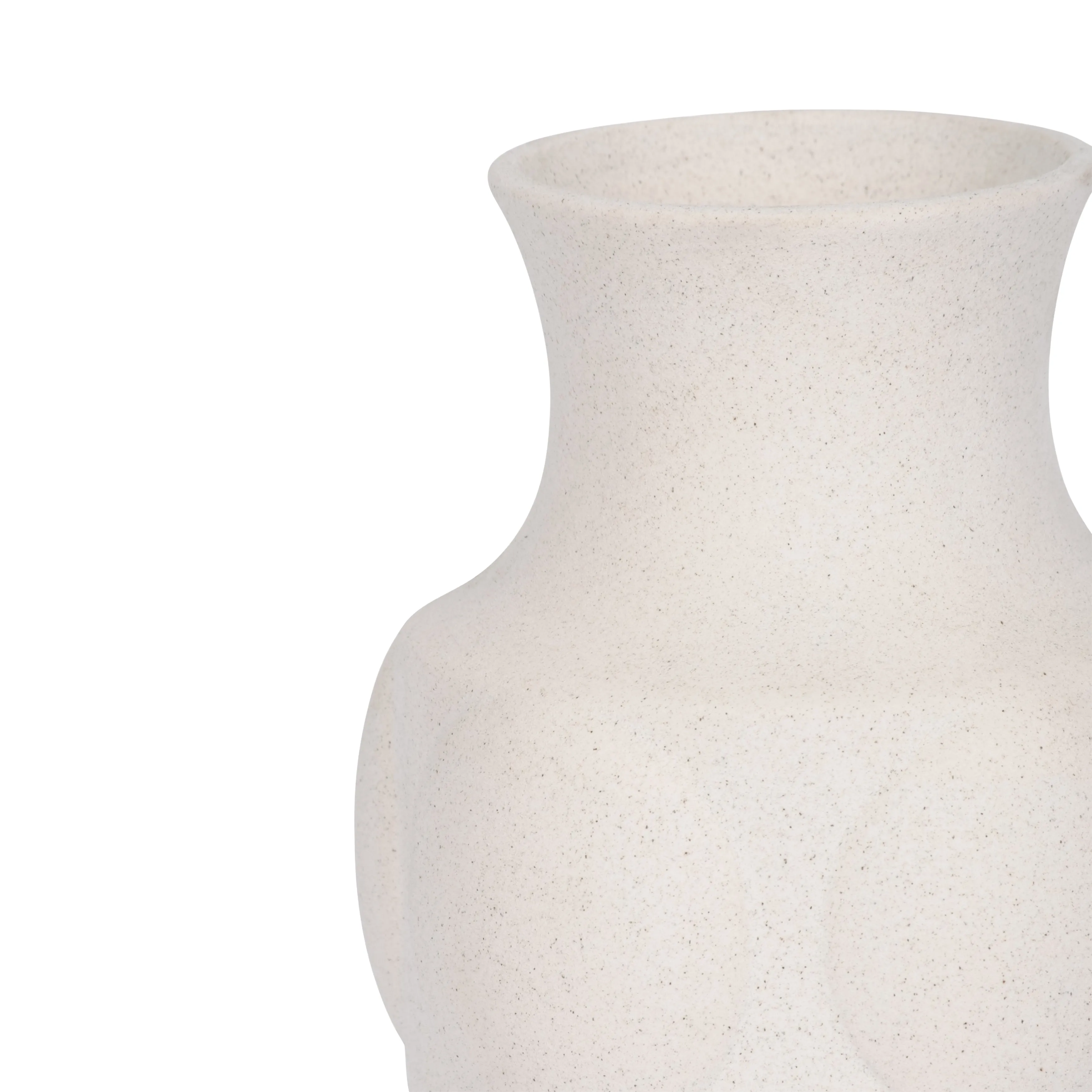 11" Large Dot Embossed Vase Sand Texture, White