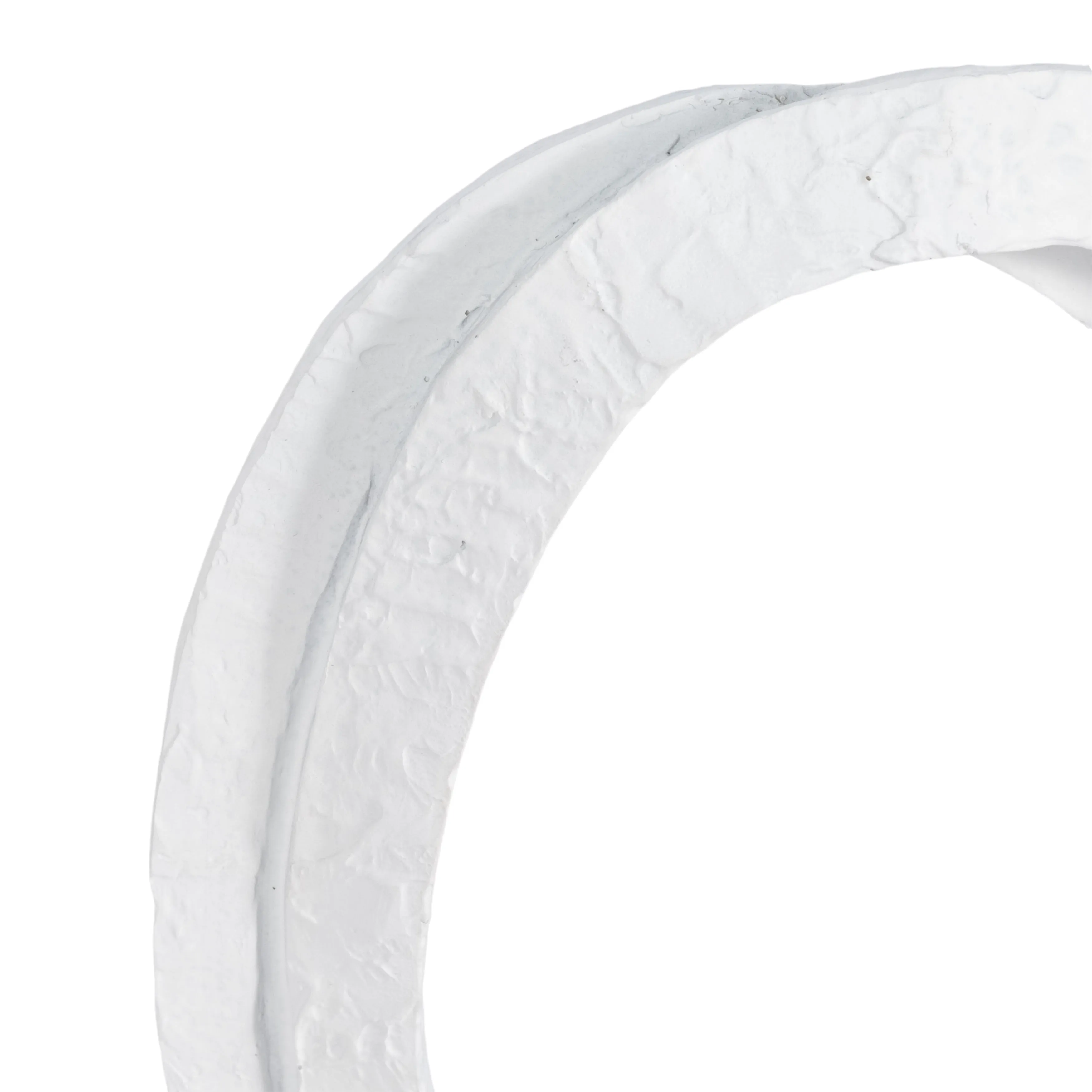 11" Oval Loops Sculpture Volcano Texture, White/bl