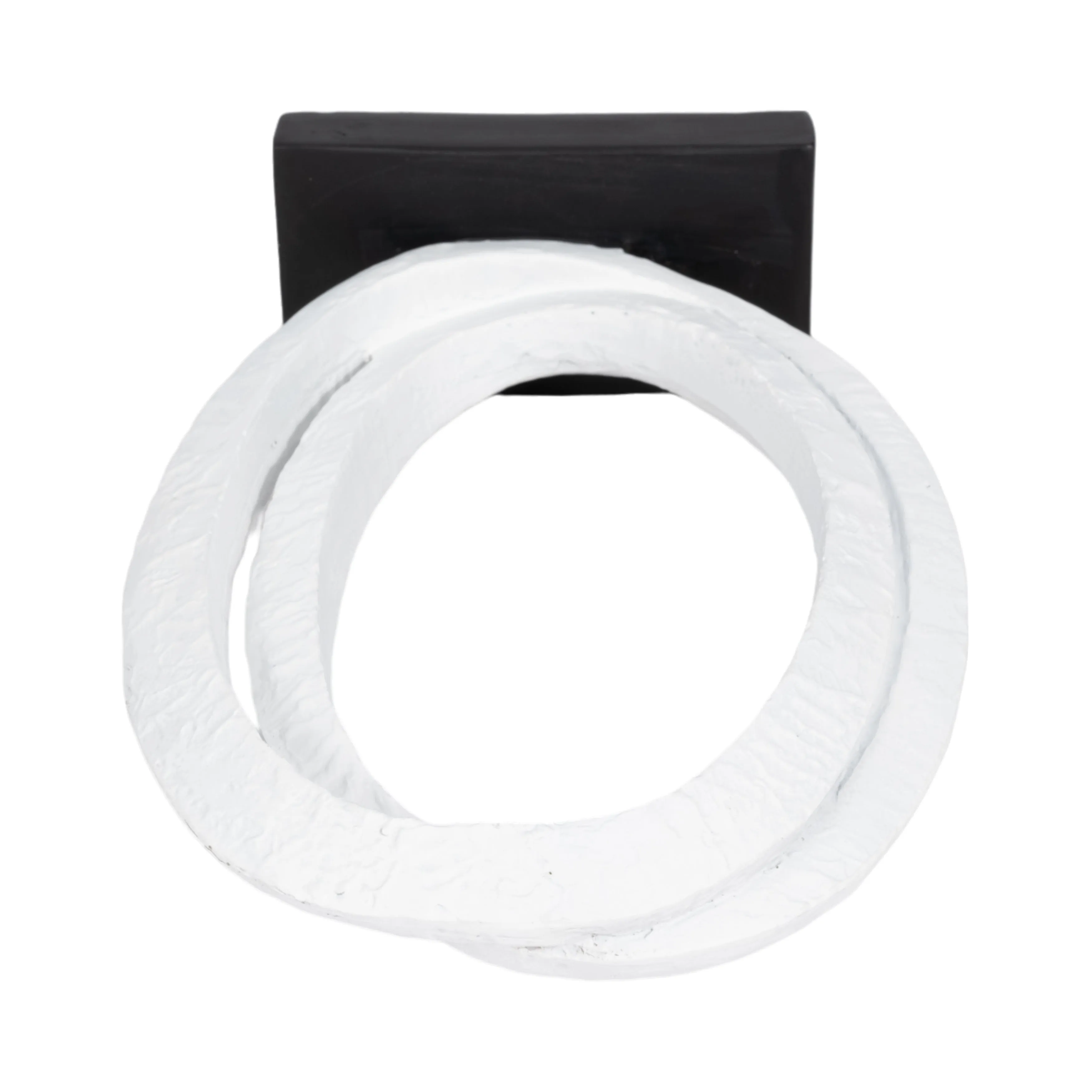 11" Oval Loops Sculpture Volcano Texture, White/bl