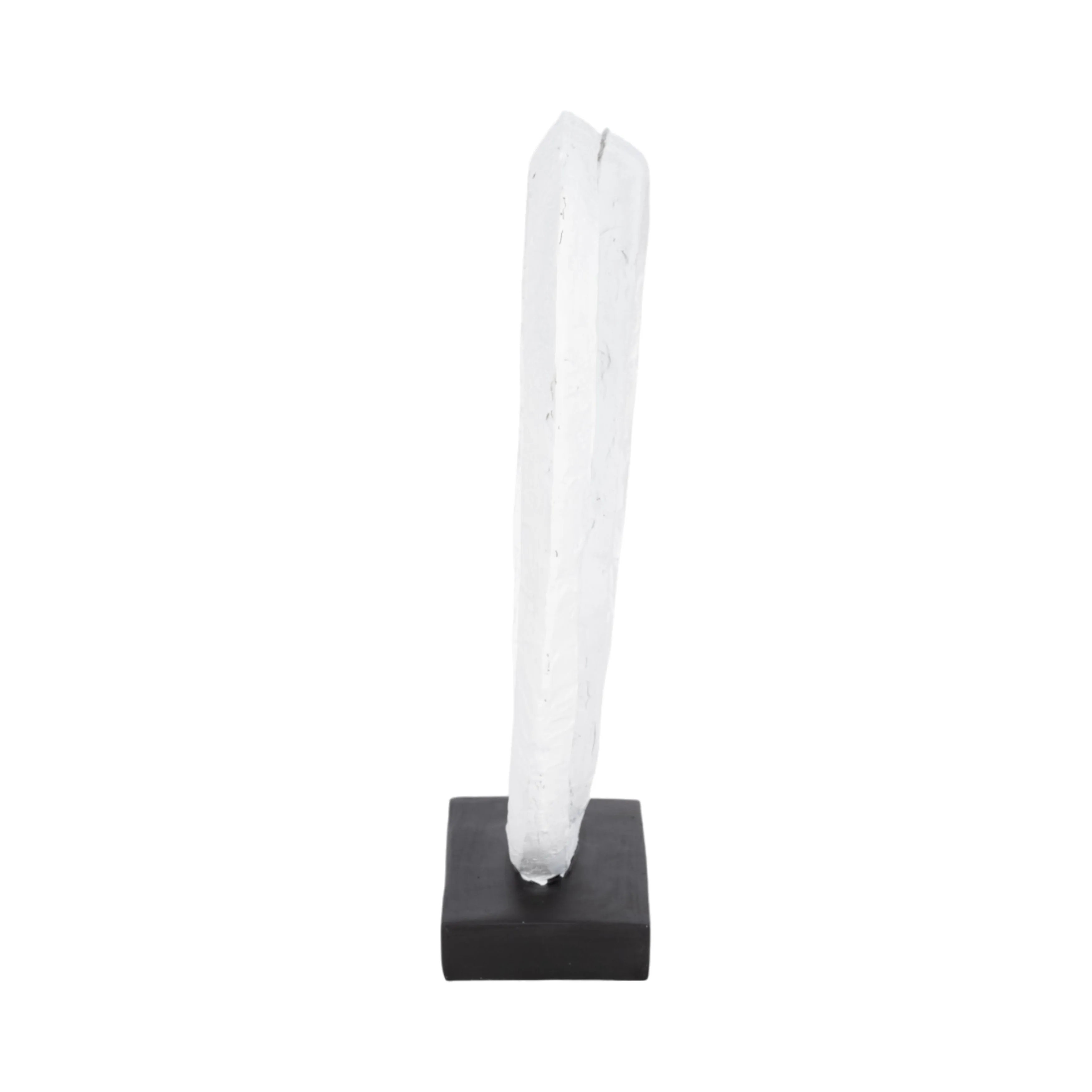 11" Oval Loops Sculpture Volcano Texture, White/bl