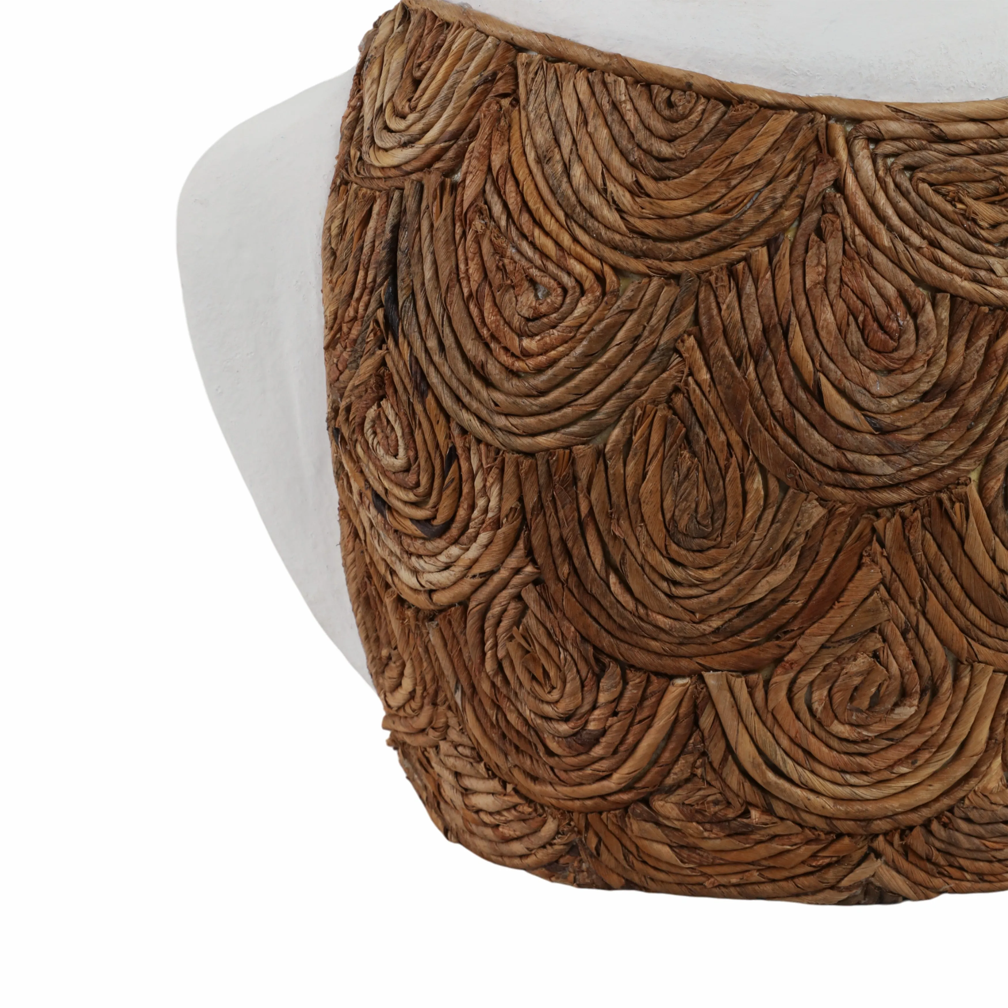 11" Woven Scale Terracotta Fsh Vase, Ivory/natural