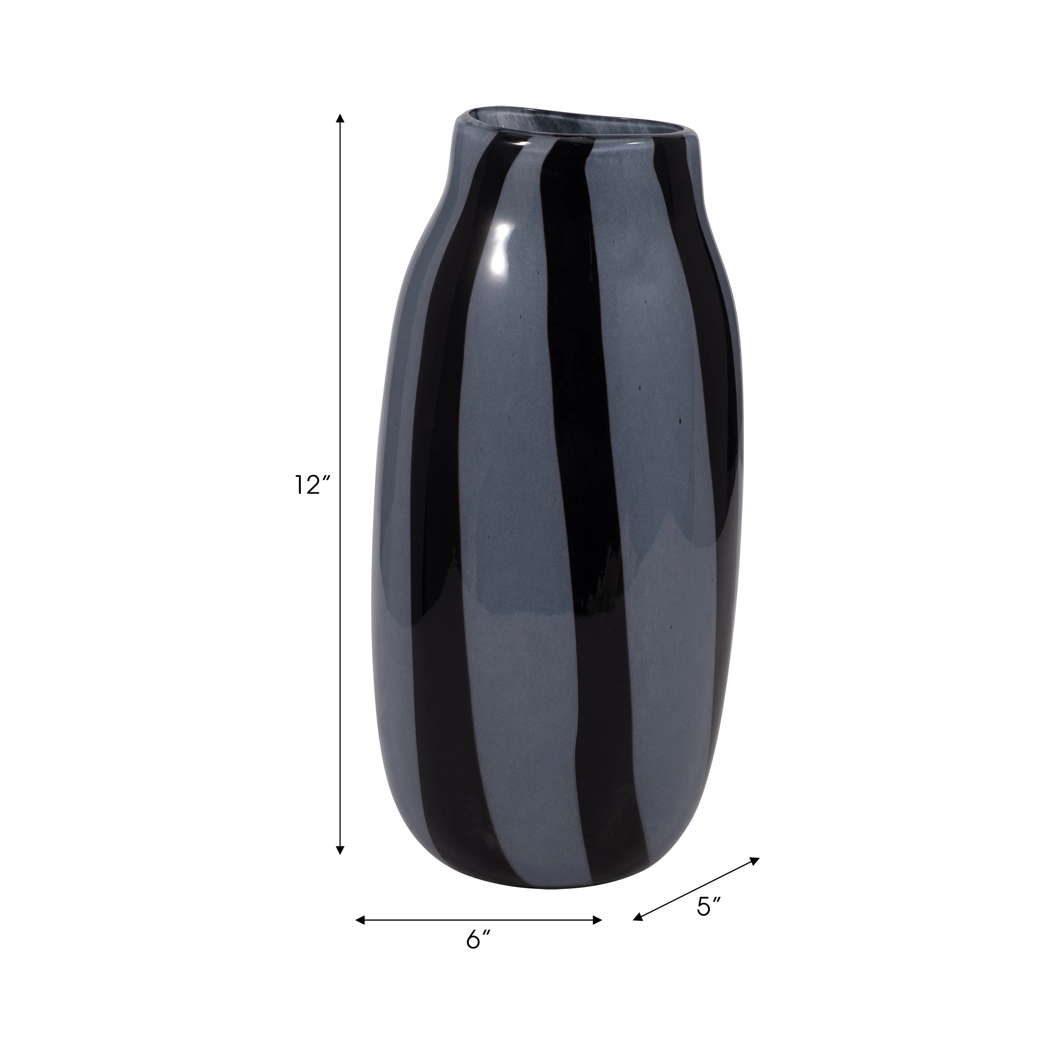 12" CAHAN MEDIUM BLACK STRIPED VASE