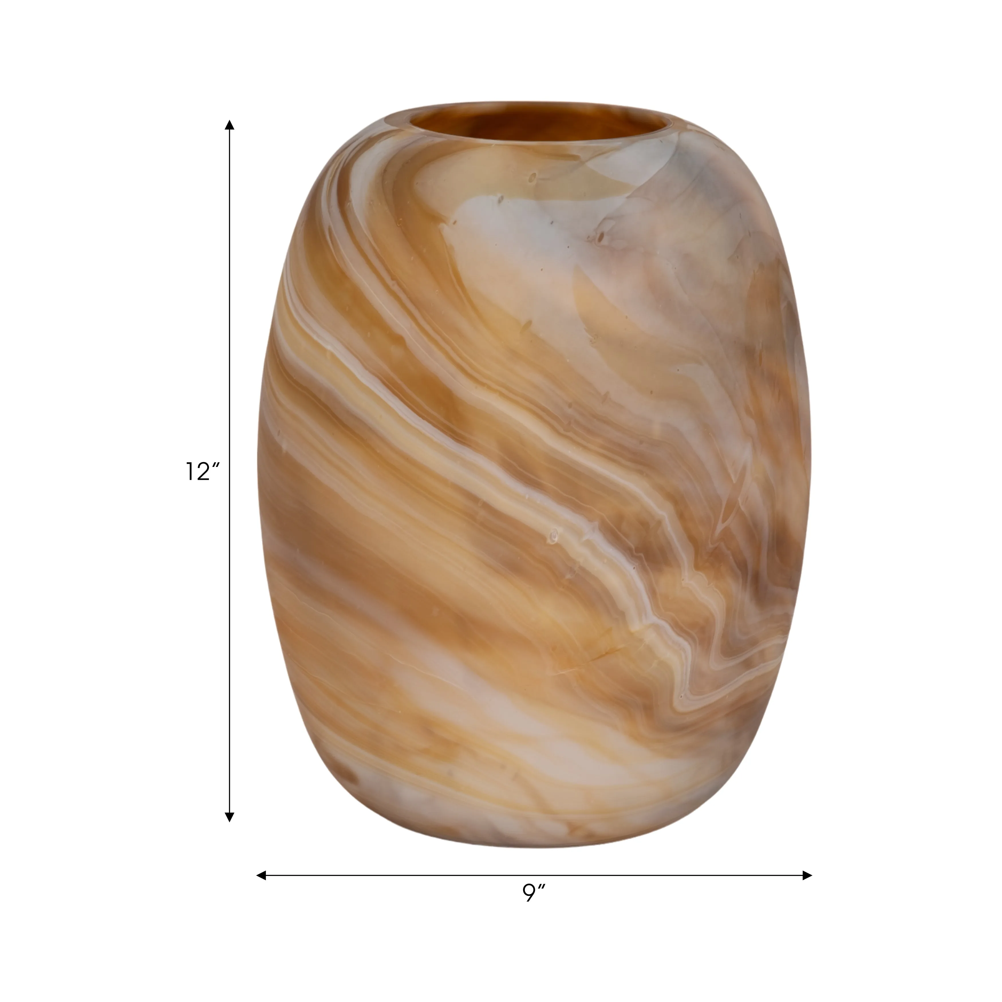 12" GARBO MEDIUM BROWN GLASS VASE