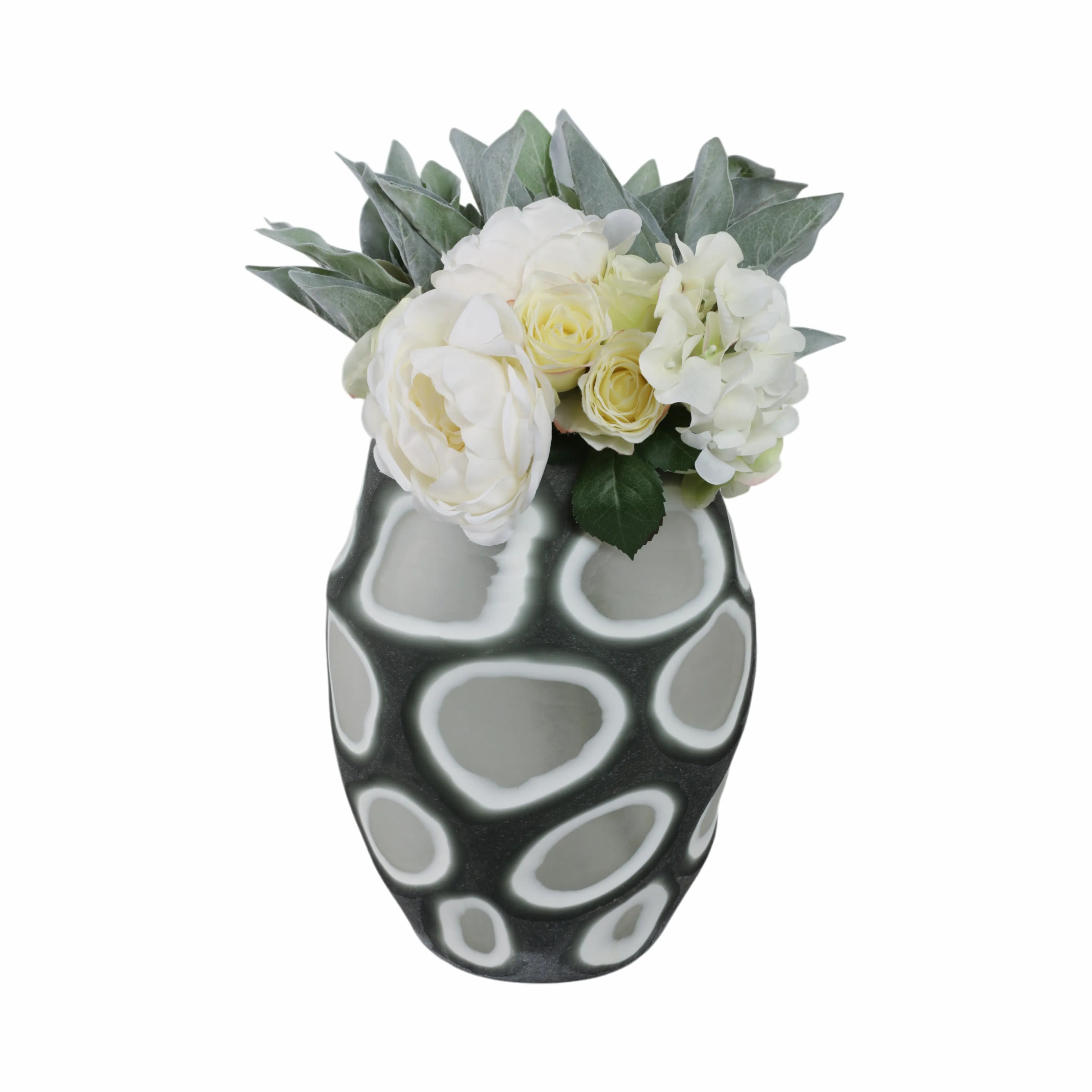 12" Havre Large Grey Glass Vase