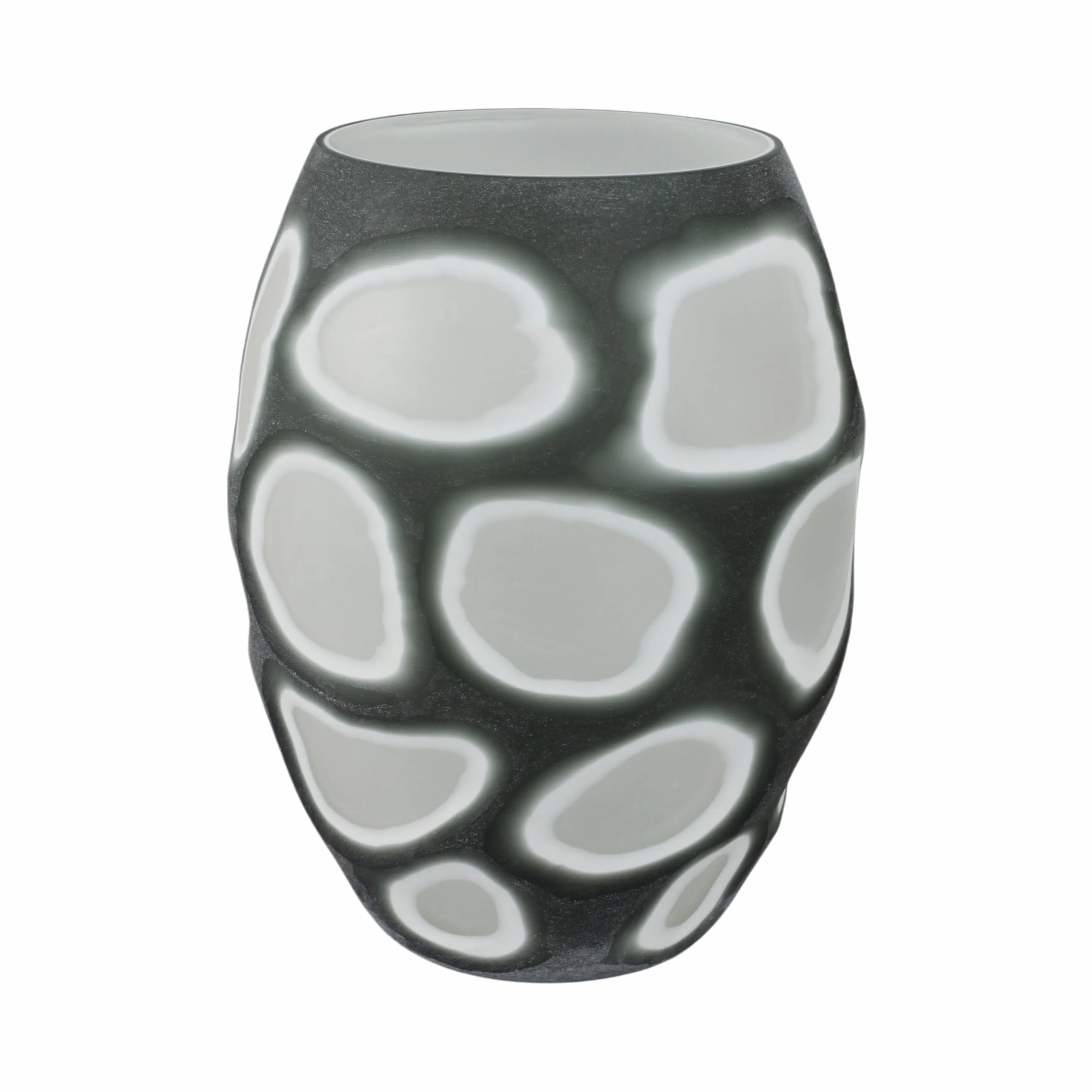 12" Havre Large Grey Glass Vase