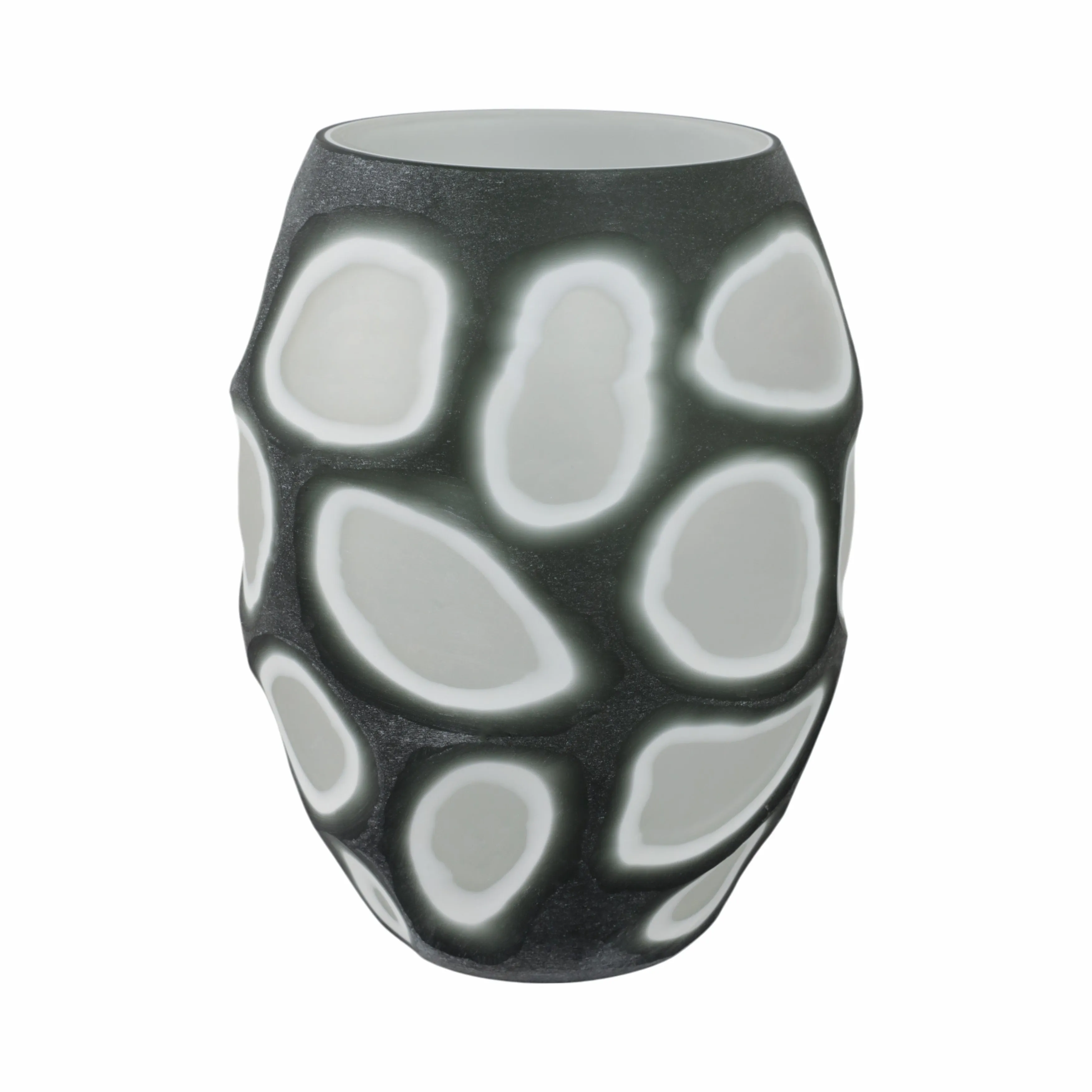 12" Havre Large Grey Glass Vase