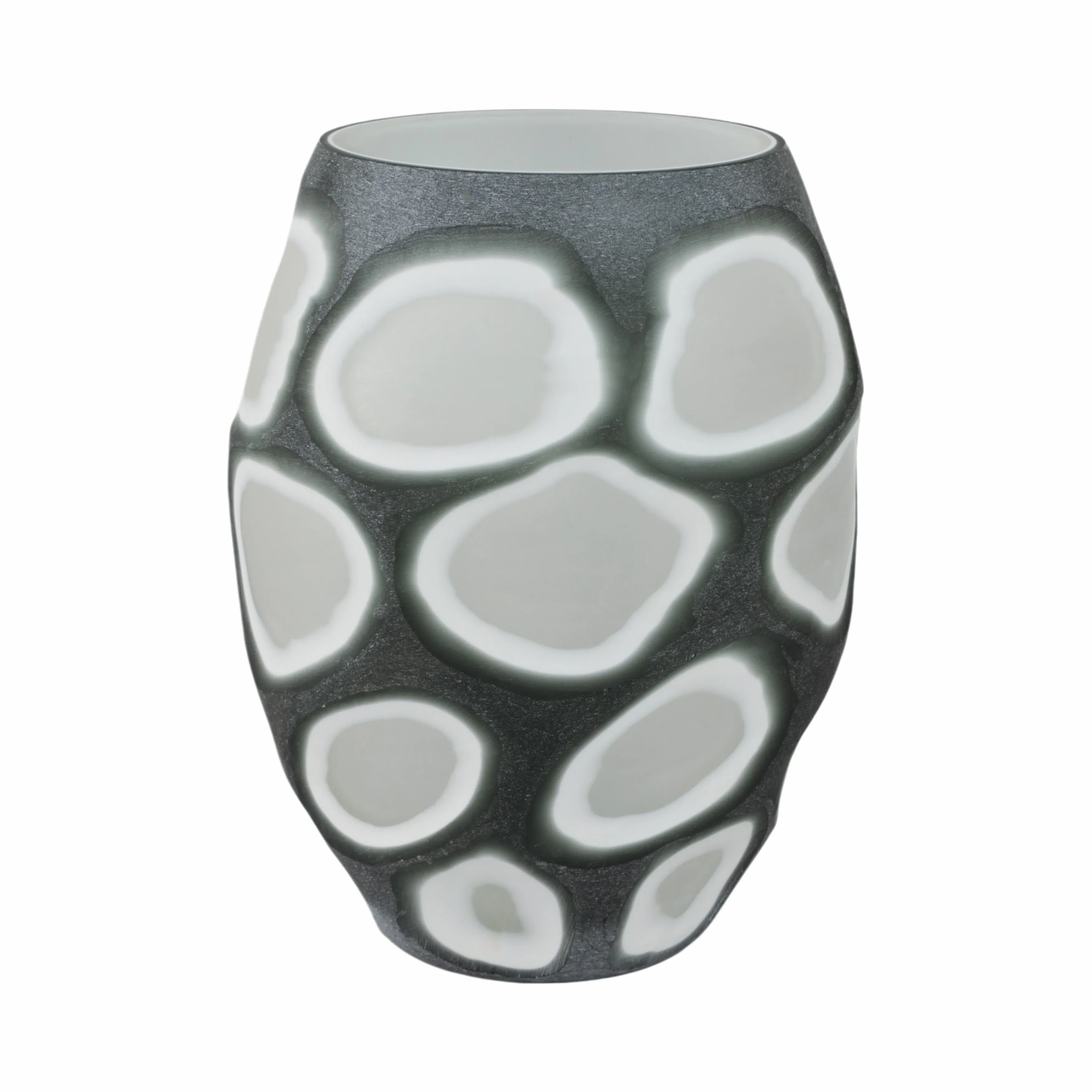 12" Havre Large Grey Glass Vase