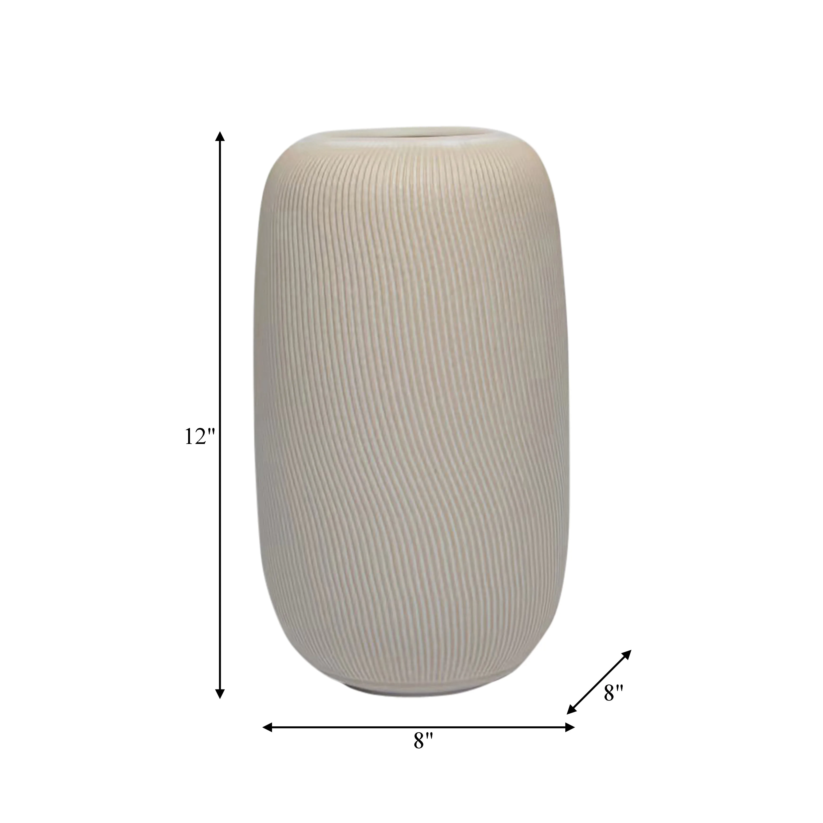 12" KITAMI LARGE VASE, IVORY