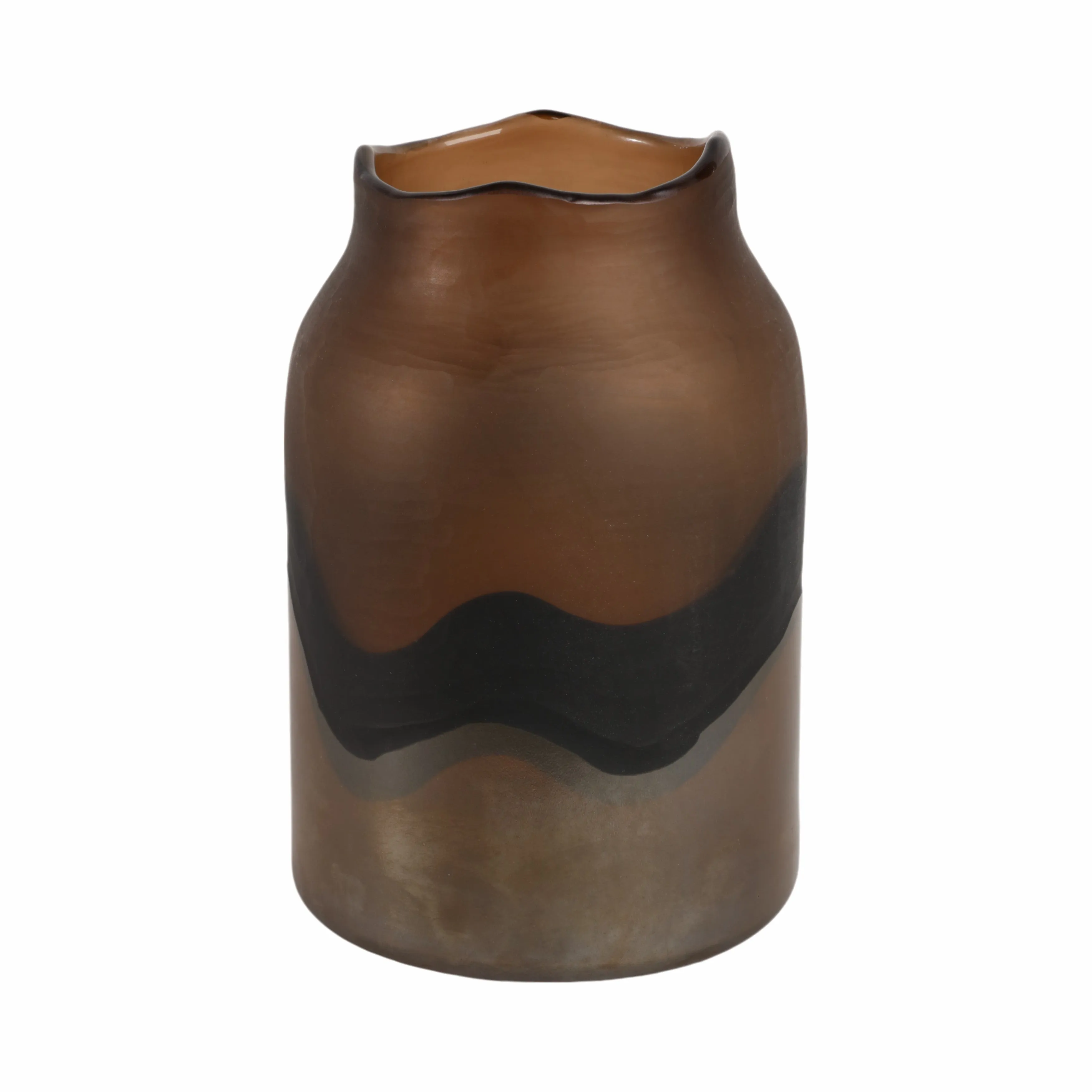 12" Mason Medium Brown Glass Vase