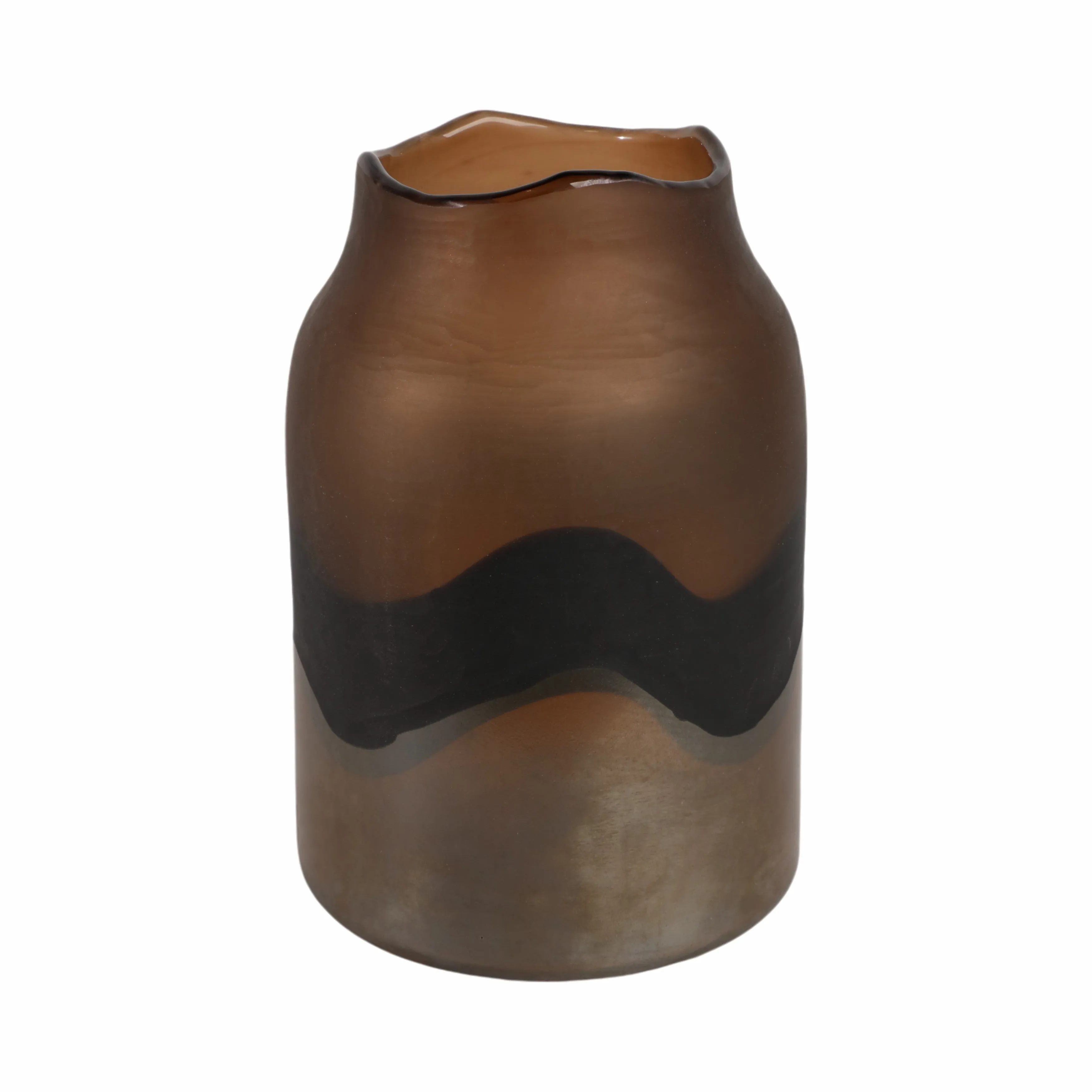 12" Mason Medium Brown Glass Vase