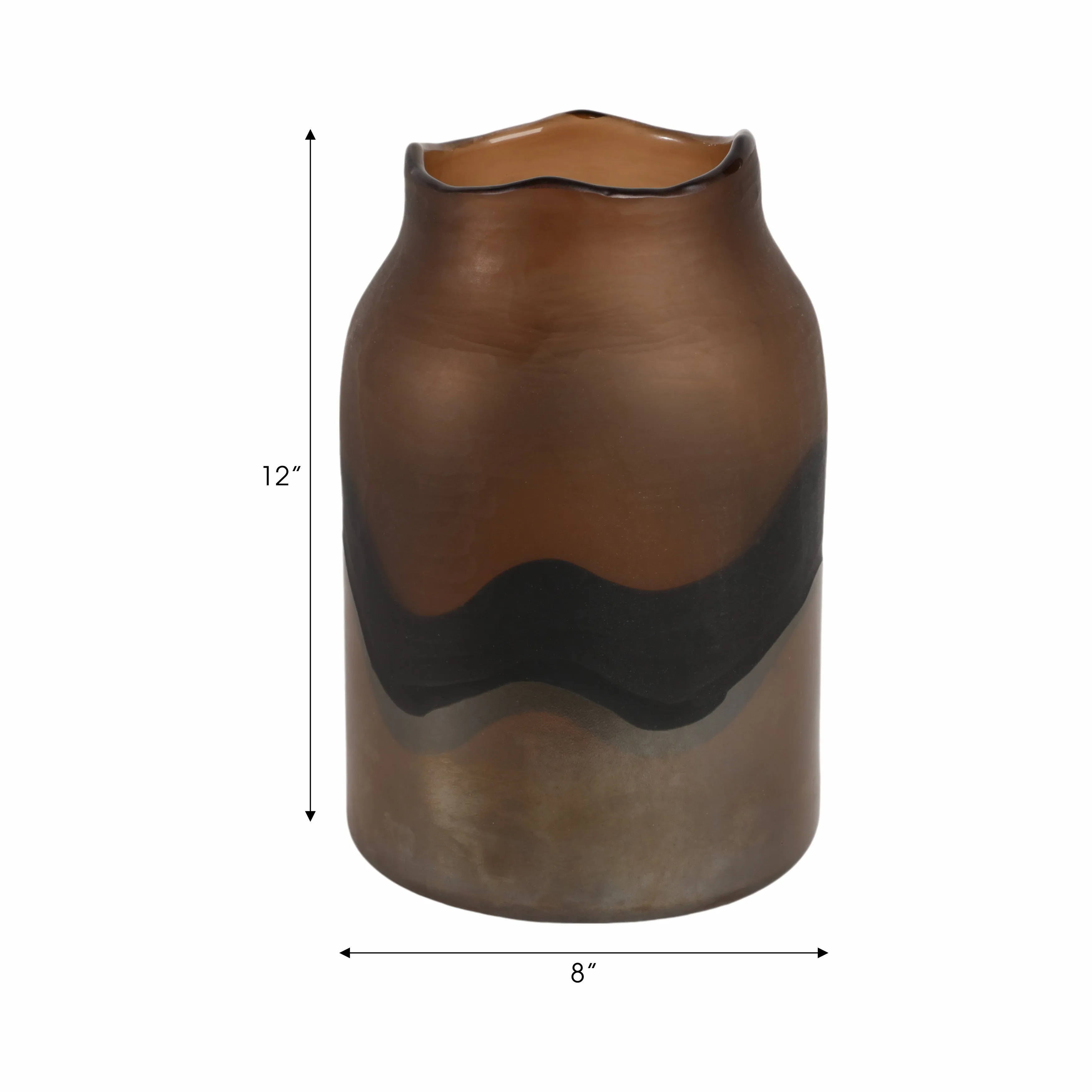 12" Mason Medium Brown Glass Vase