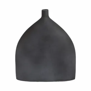 12" MAUER SLEEK METAL GRAY VASE
