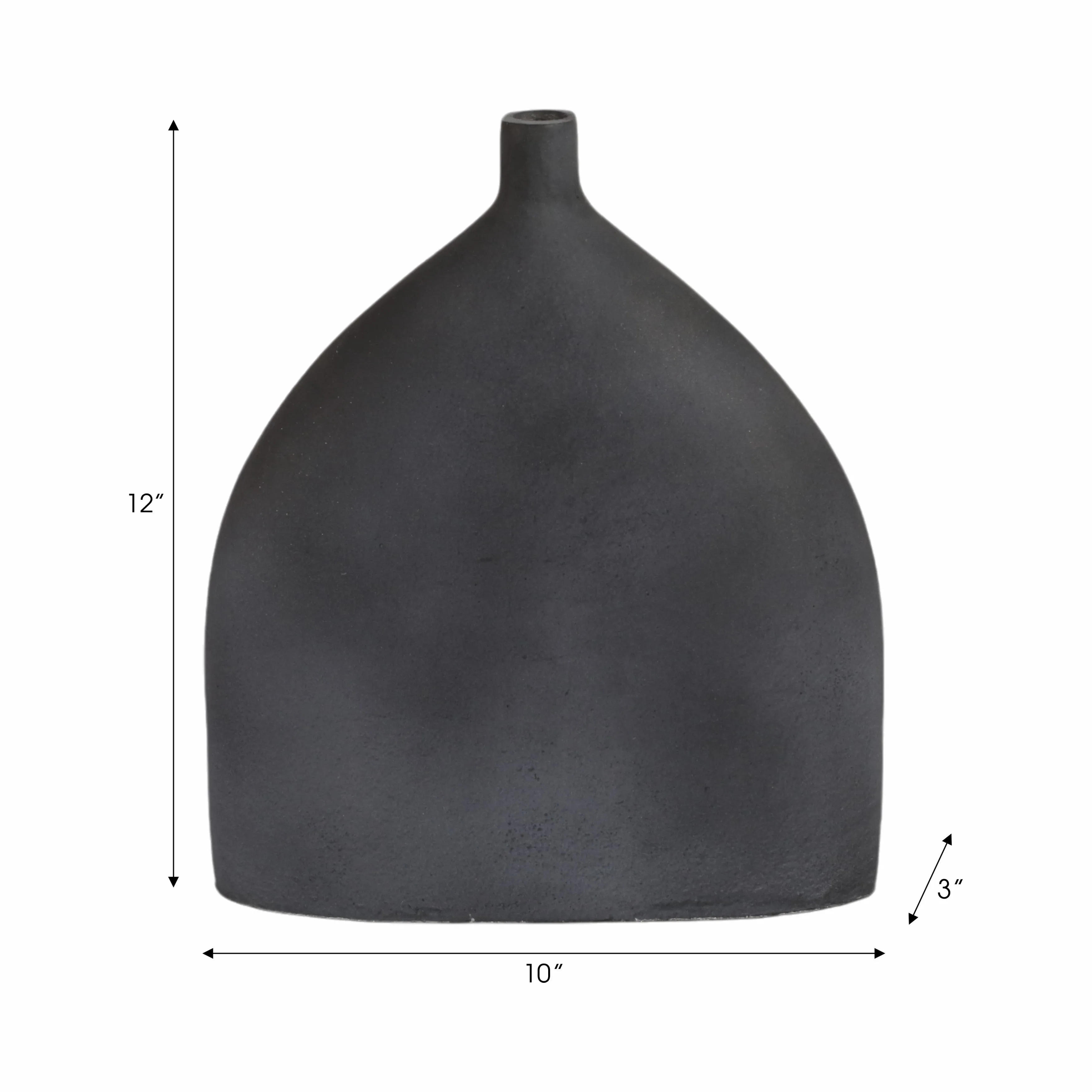 12" MAUER SLEEK METAL GRAY VASE