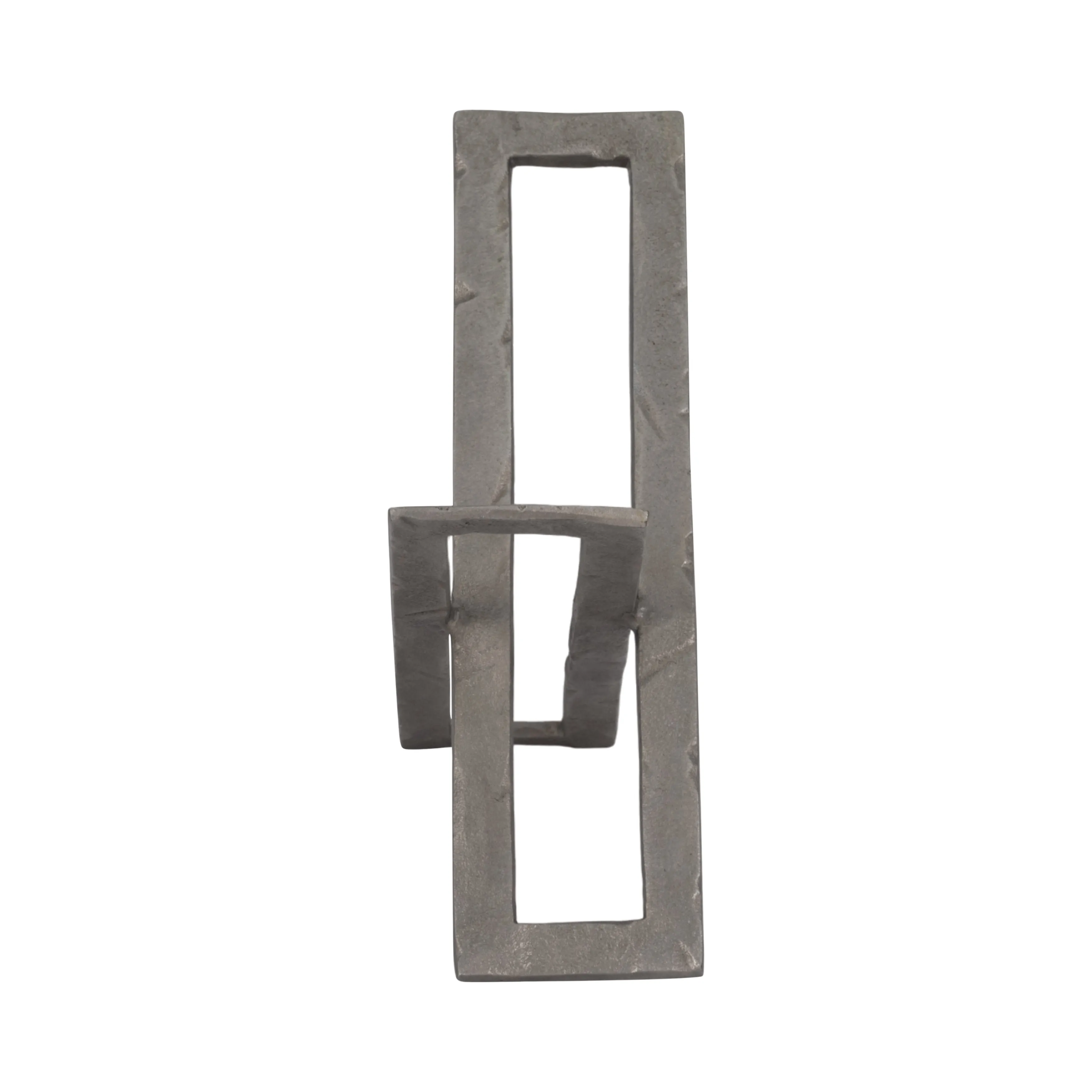 12" Metal Abstract Sculpture, Gunmetal