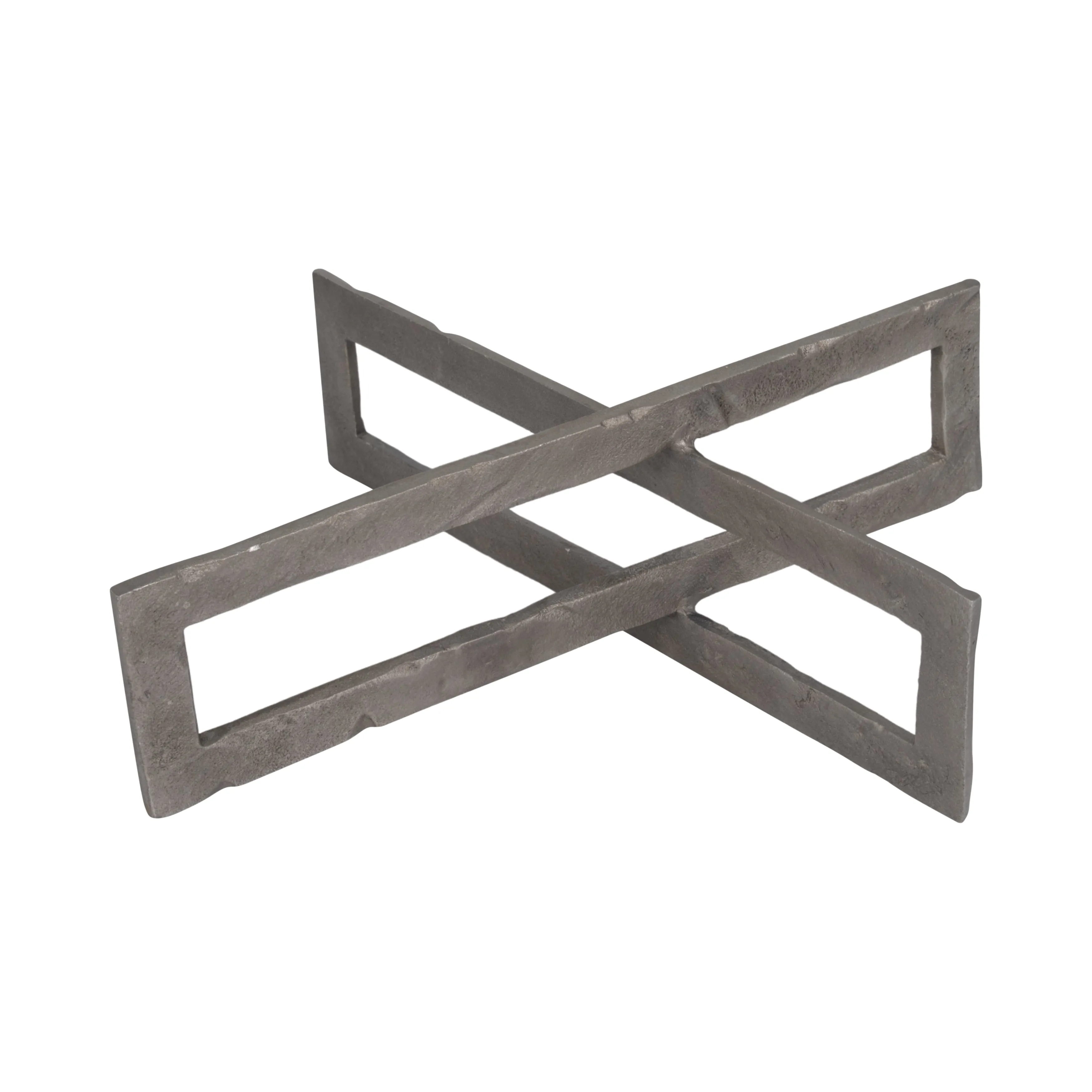12" Metal Abstract Sculpture, Gunmetal