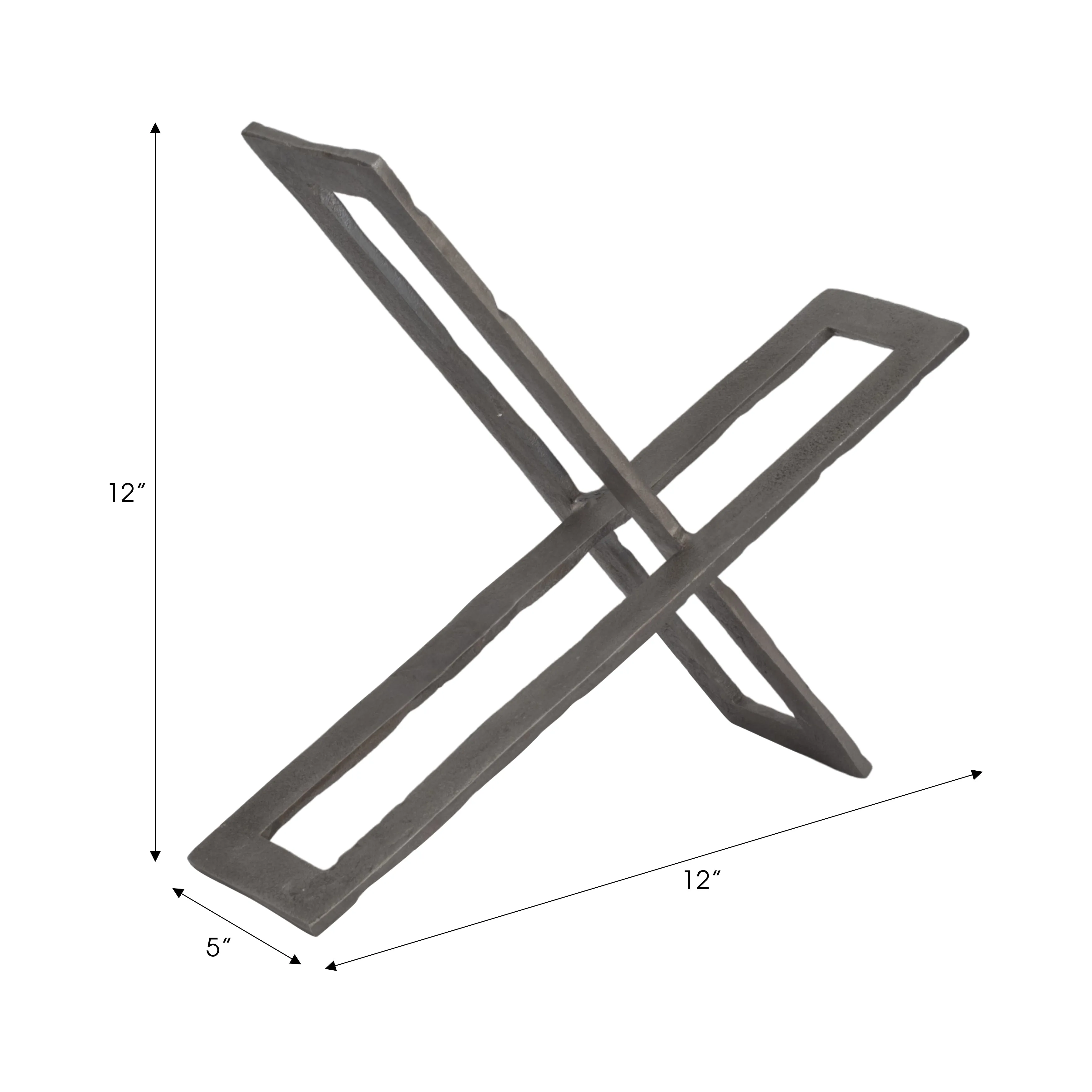 12" Metal Abstract Sculpture, Gunmetal