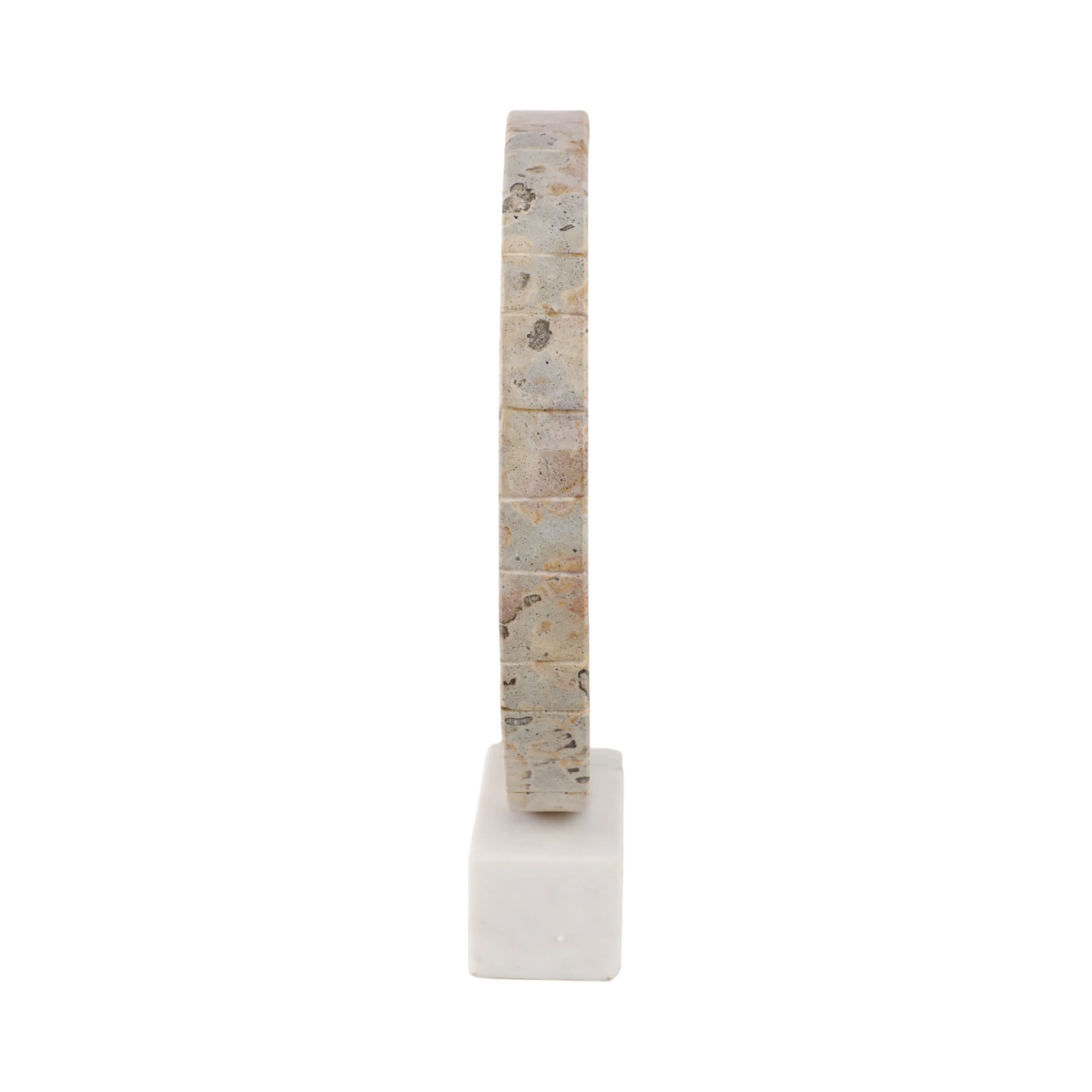 12" Pompano Beige Marble Disk Statuary
