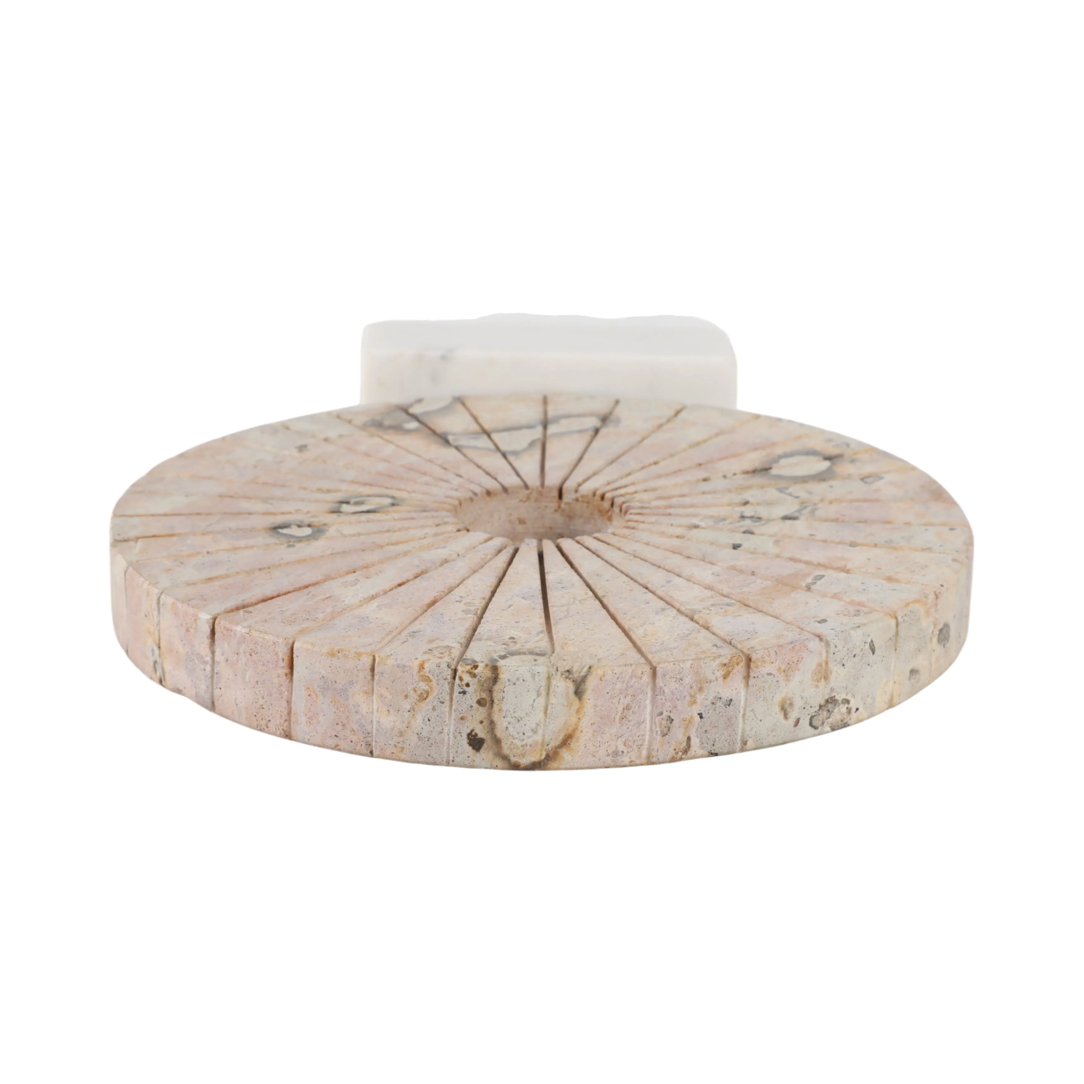12" Pompano Beige Marble Disk Statuary