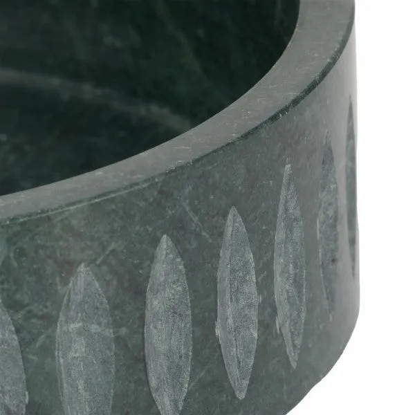12" Rosalie Green Marble Bowl