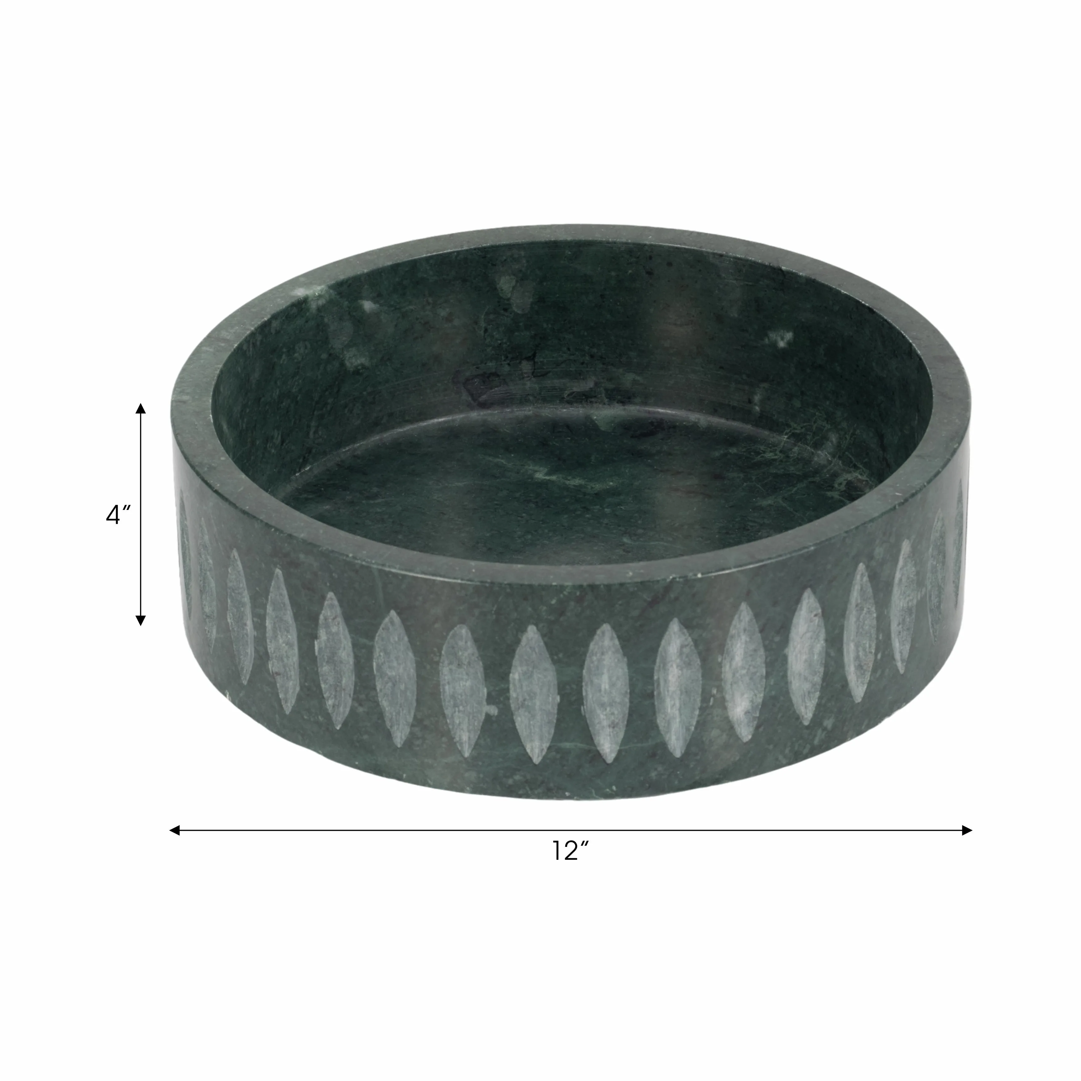 12" Rosalie Green Marble Bowl