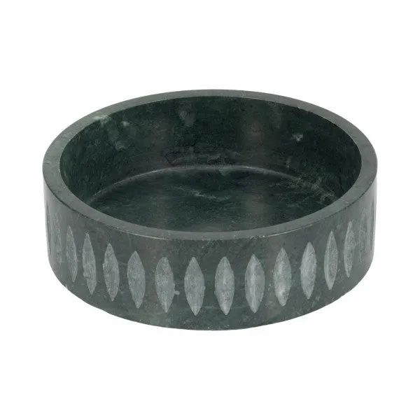 12" Rosalie Green Marble Bowl