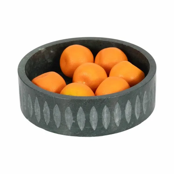 12" Rosalie Green Marble Bowl