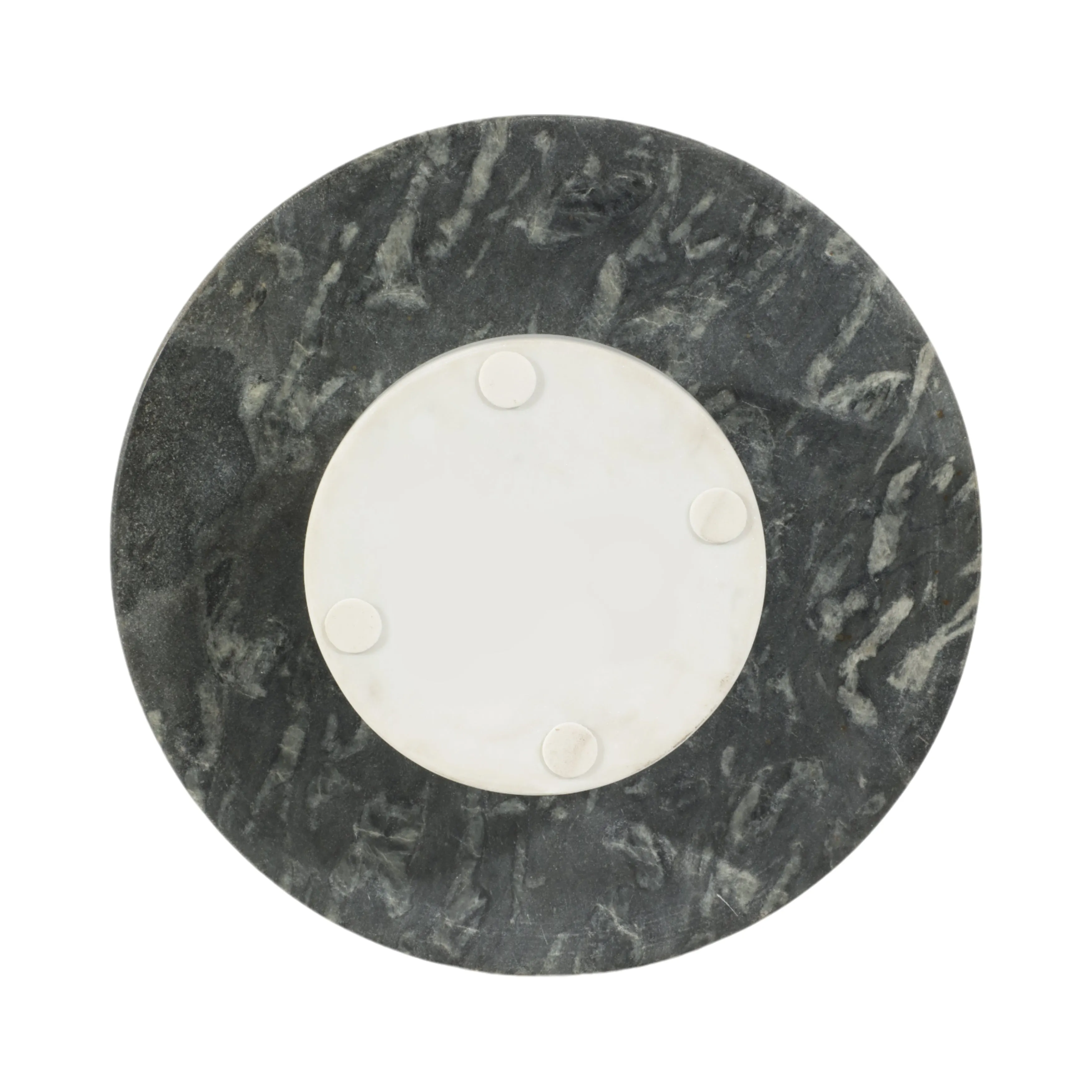 12" Satine White & Black Marble Bowl