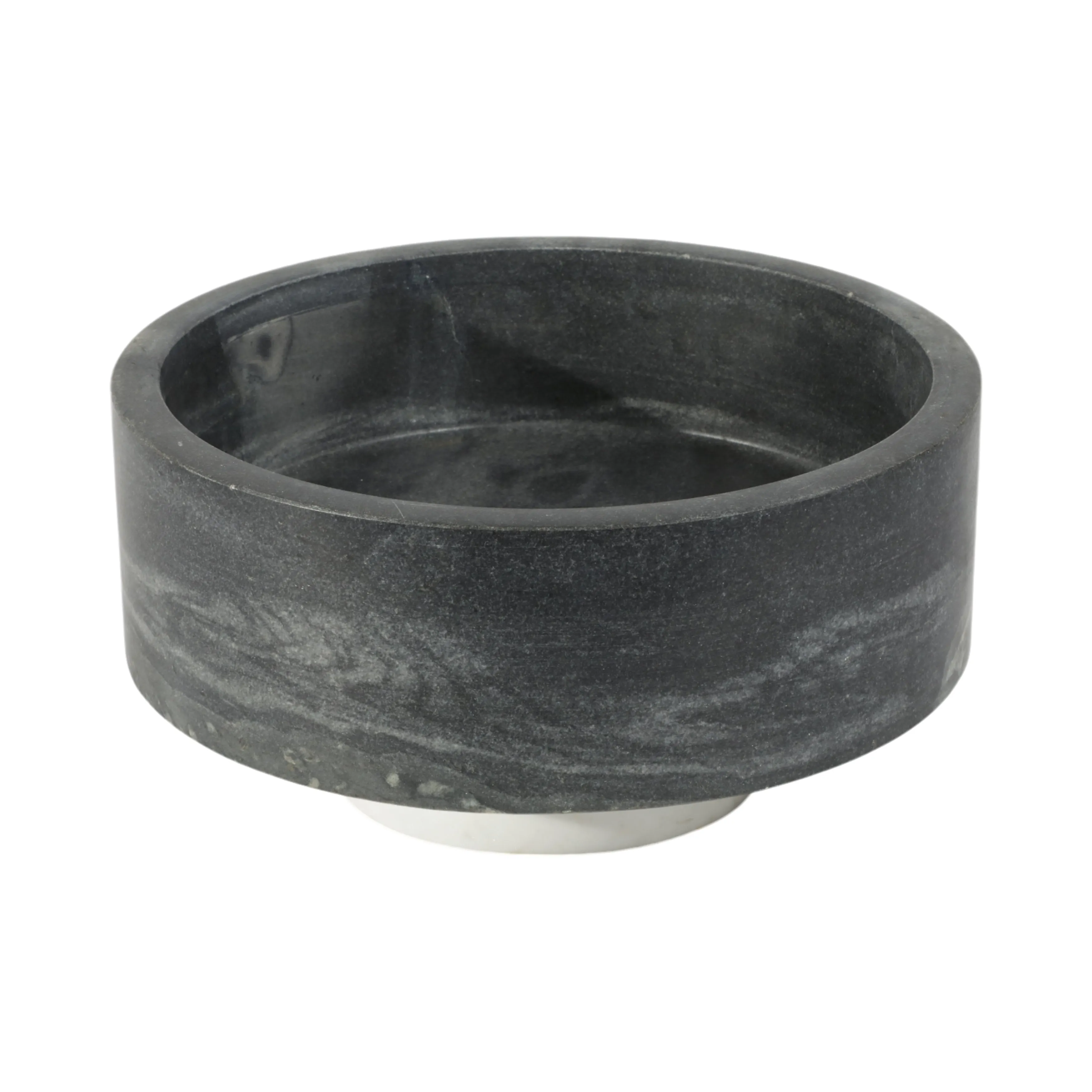 12" Satine White & Black Marble Bowl