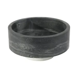 12" Satine White & Black Marble Bowl