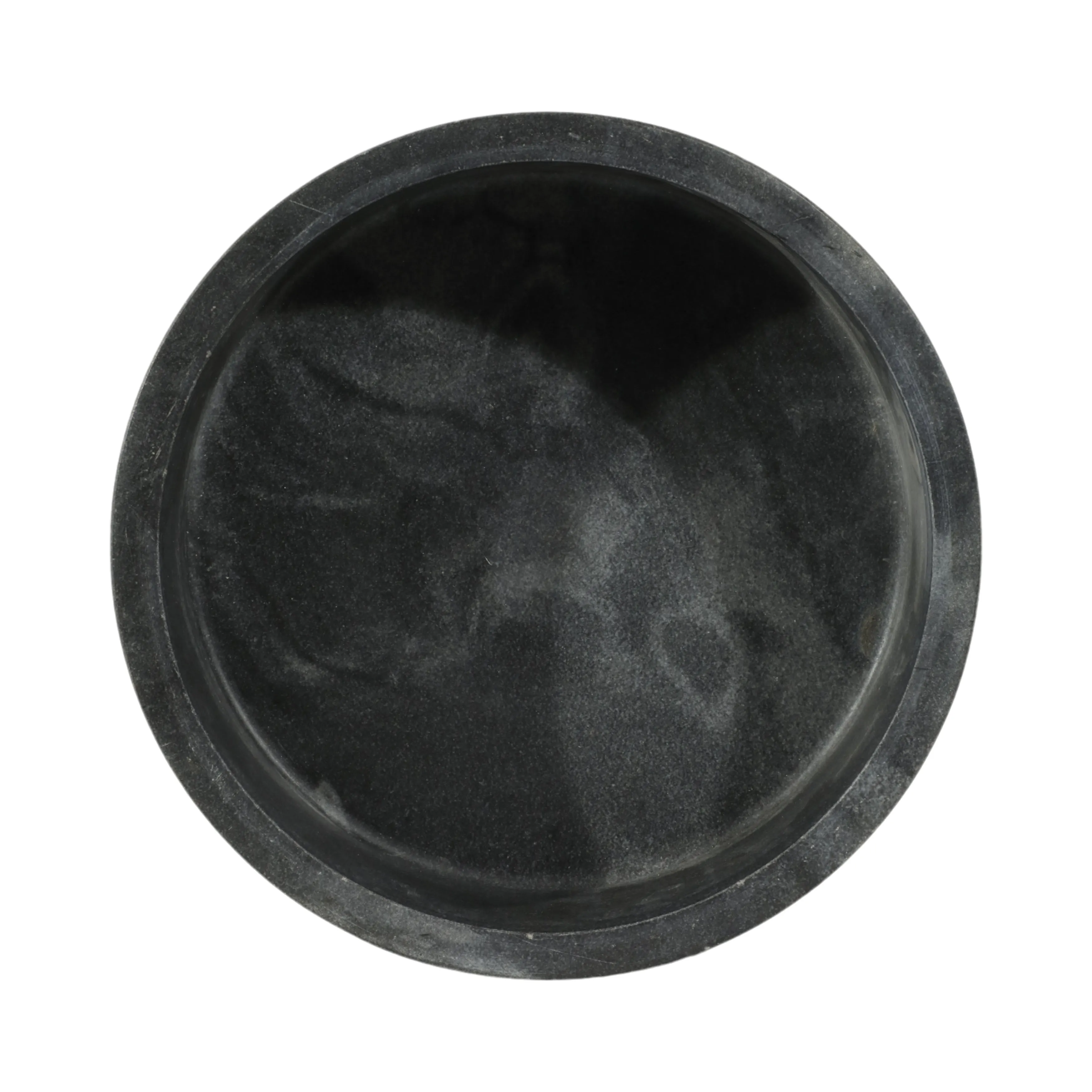 12" Satine White & Black Marble Bowl