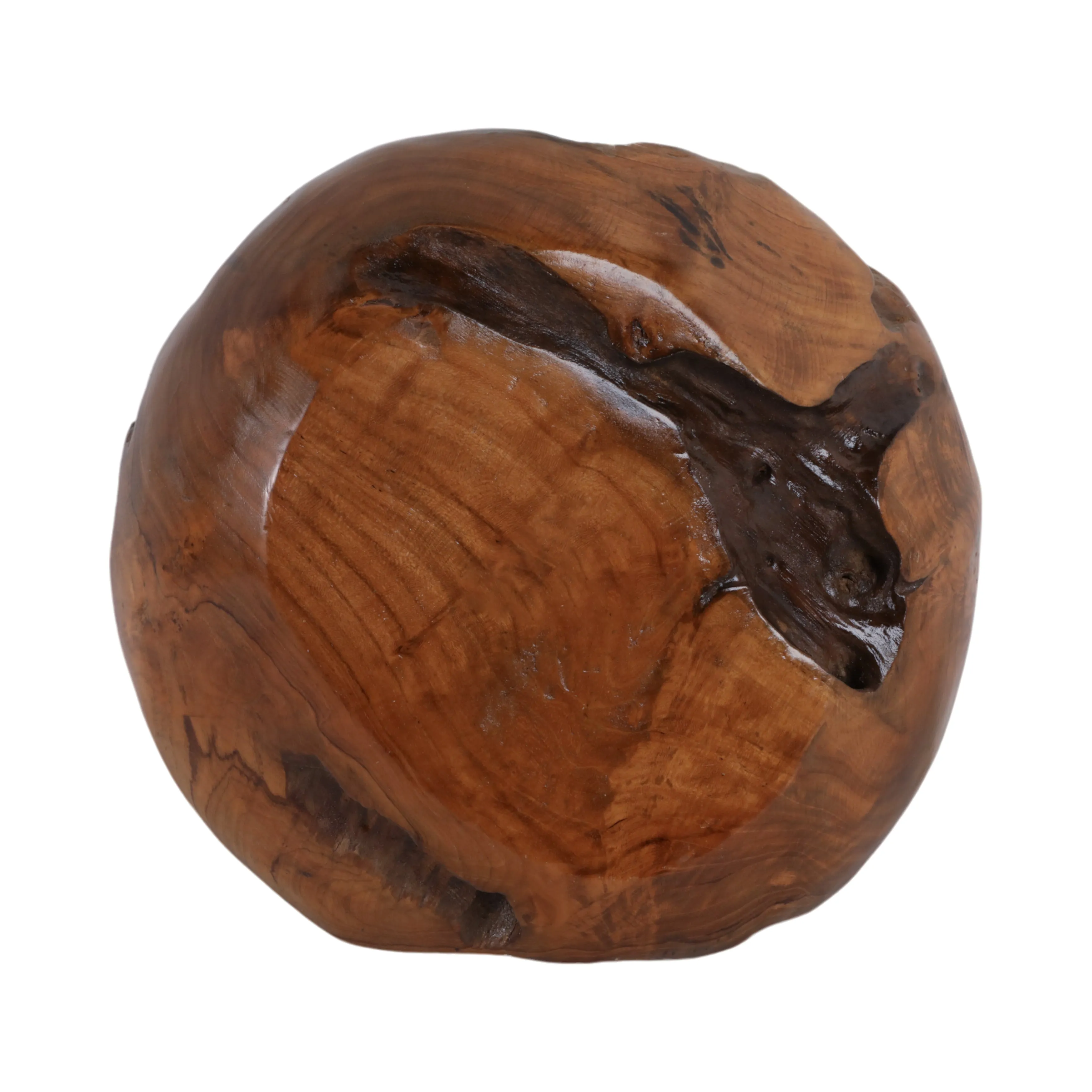 12" Teakwood Bowl W/burnt Edges, Dark Natural