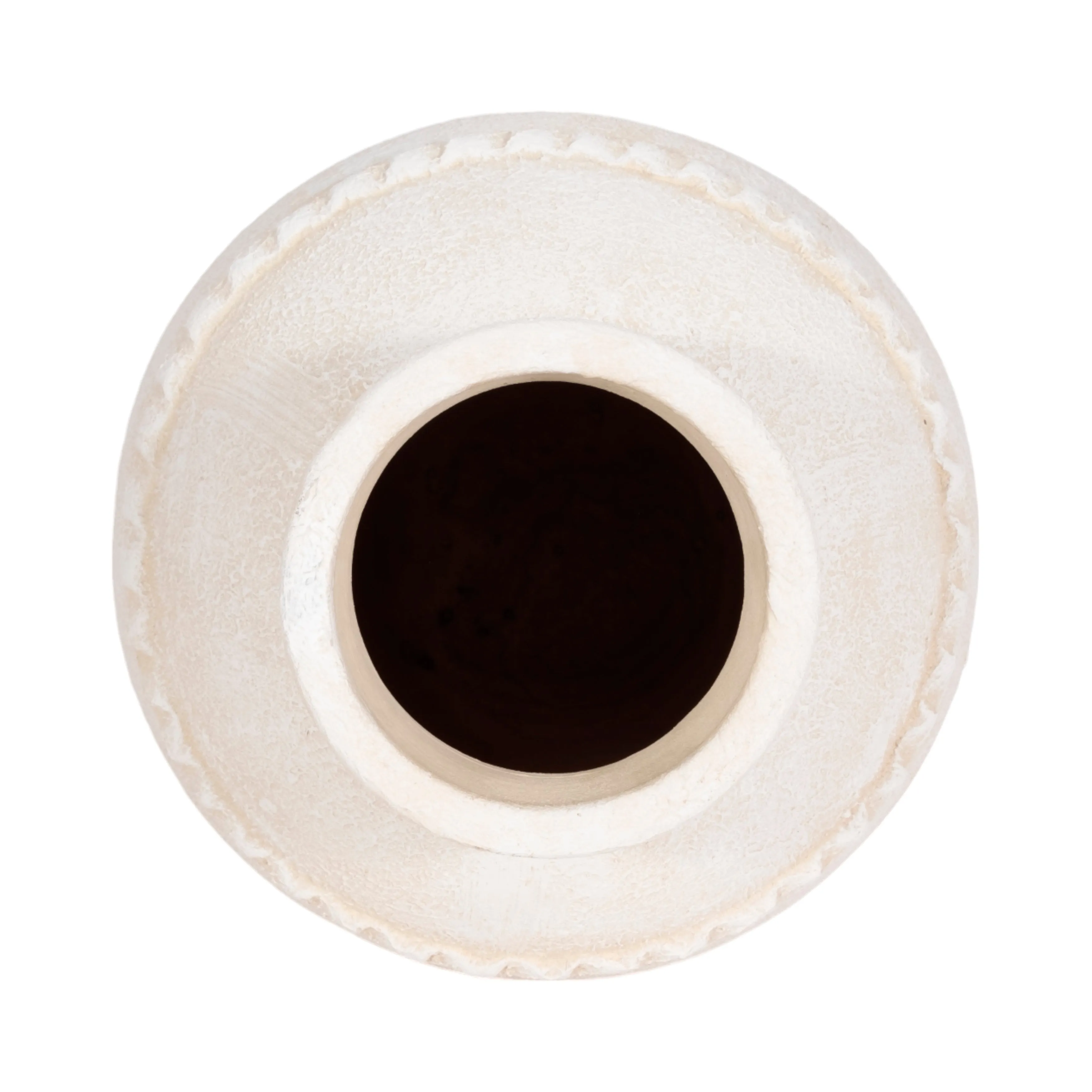 12" Traditional Textured Terracotta Vase, Ivory