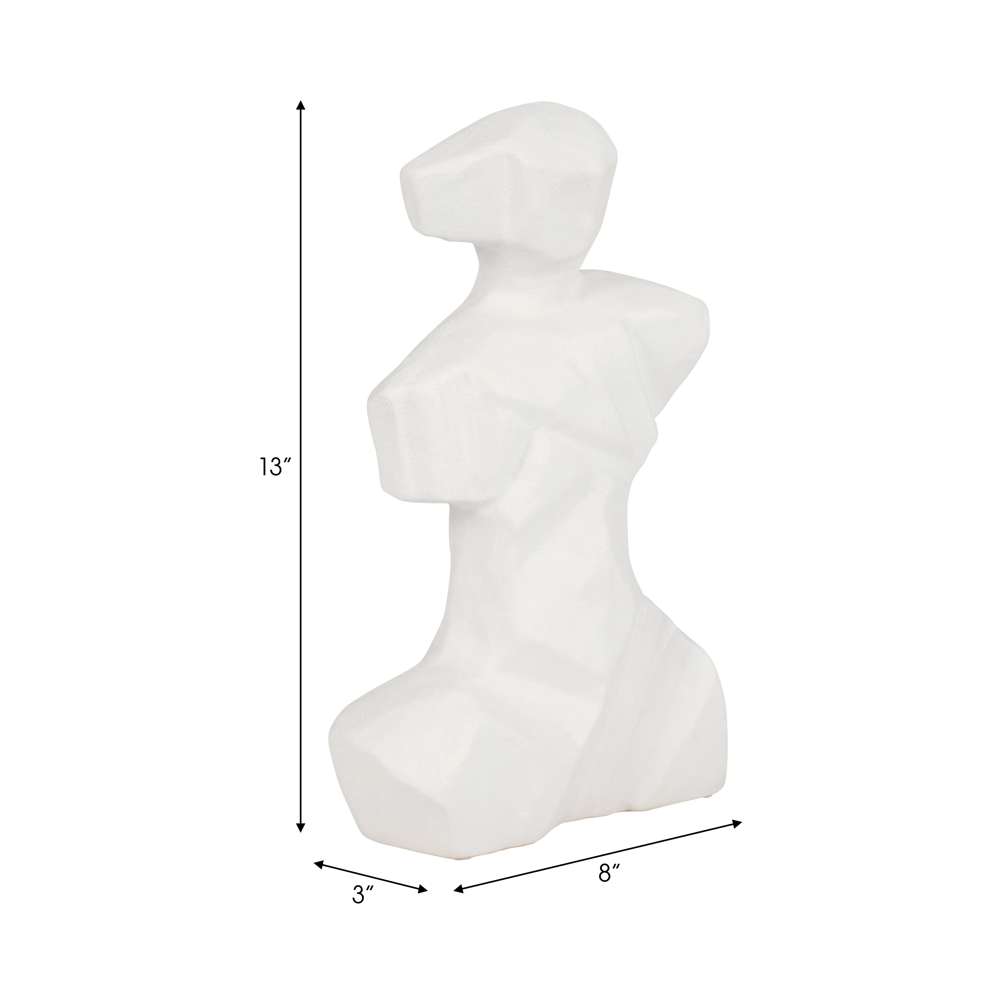 13" Abstract Venetian Figurine, White