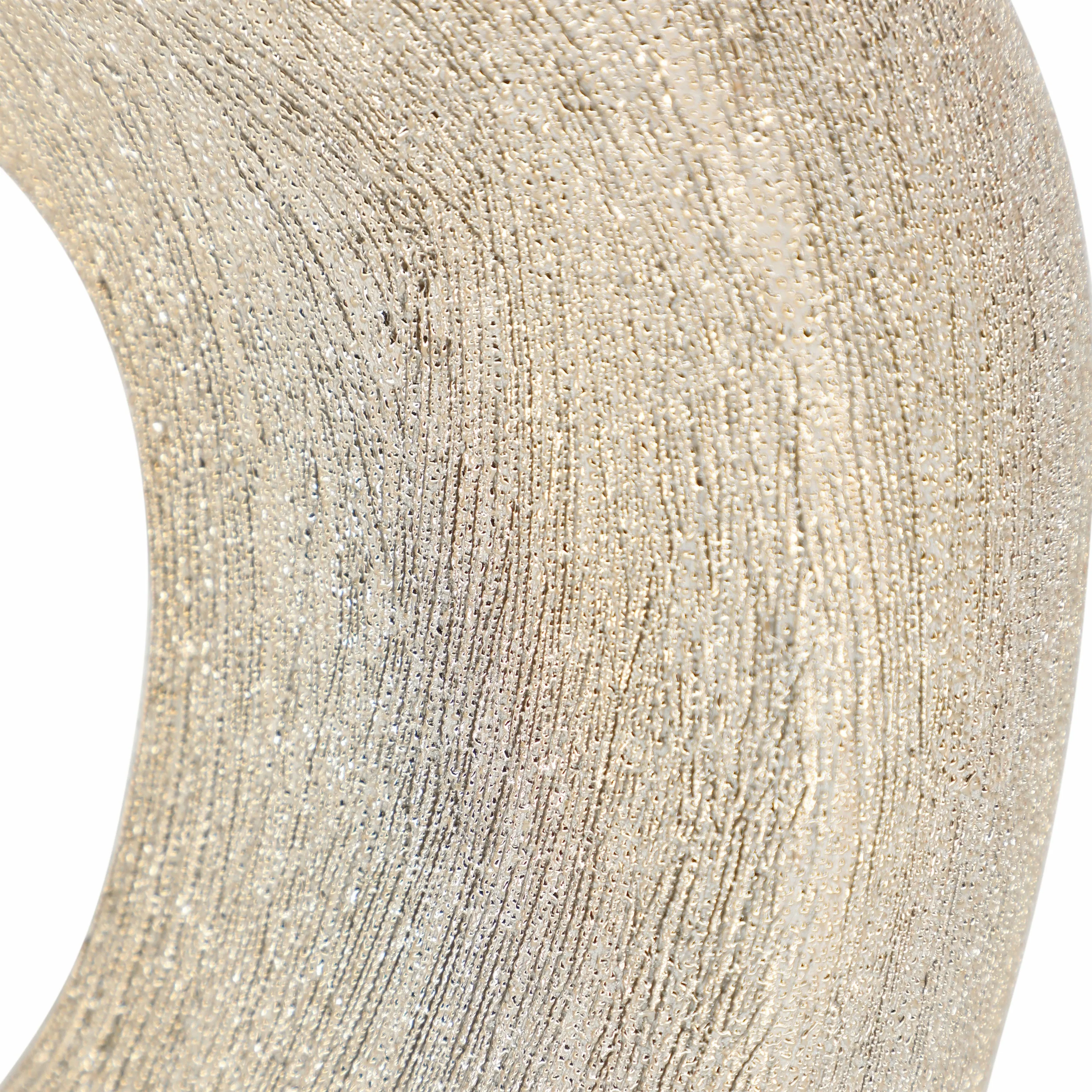 13" BEADED OVAL VASE CUT-OUT, CHAMPAGNE