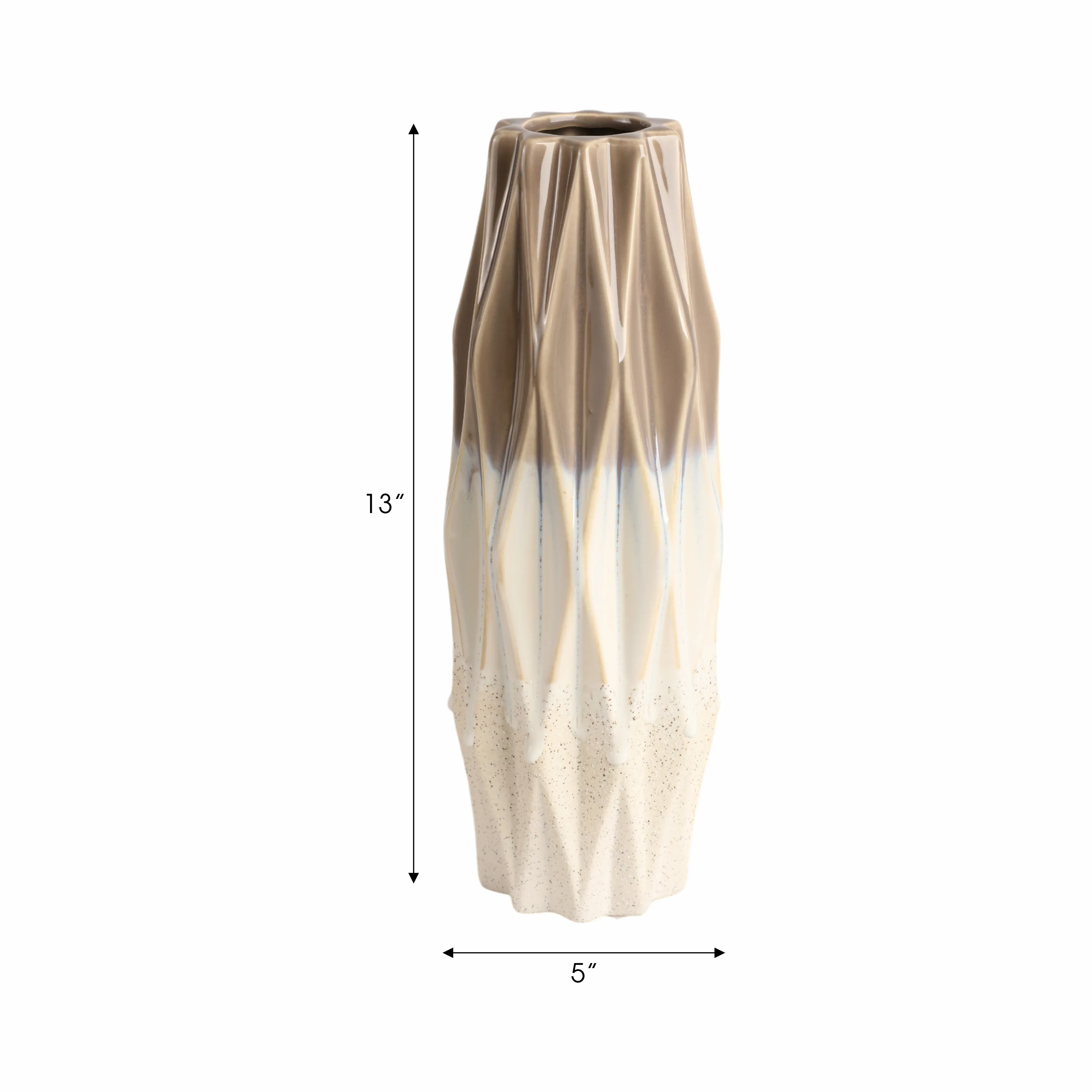 13" Calista Cream Glaze Small Vase