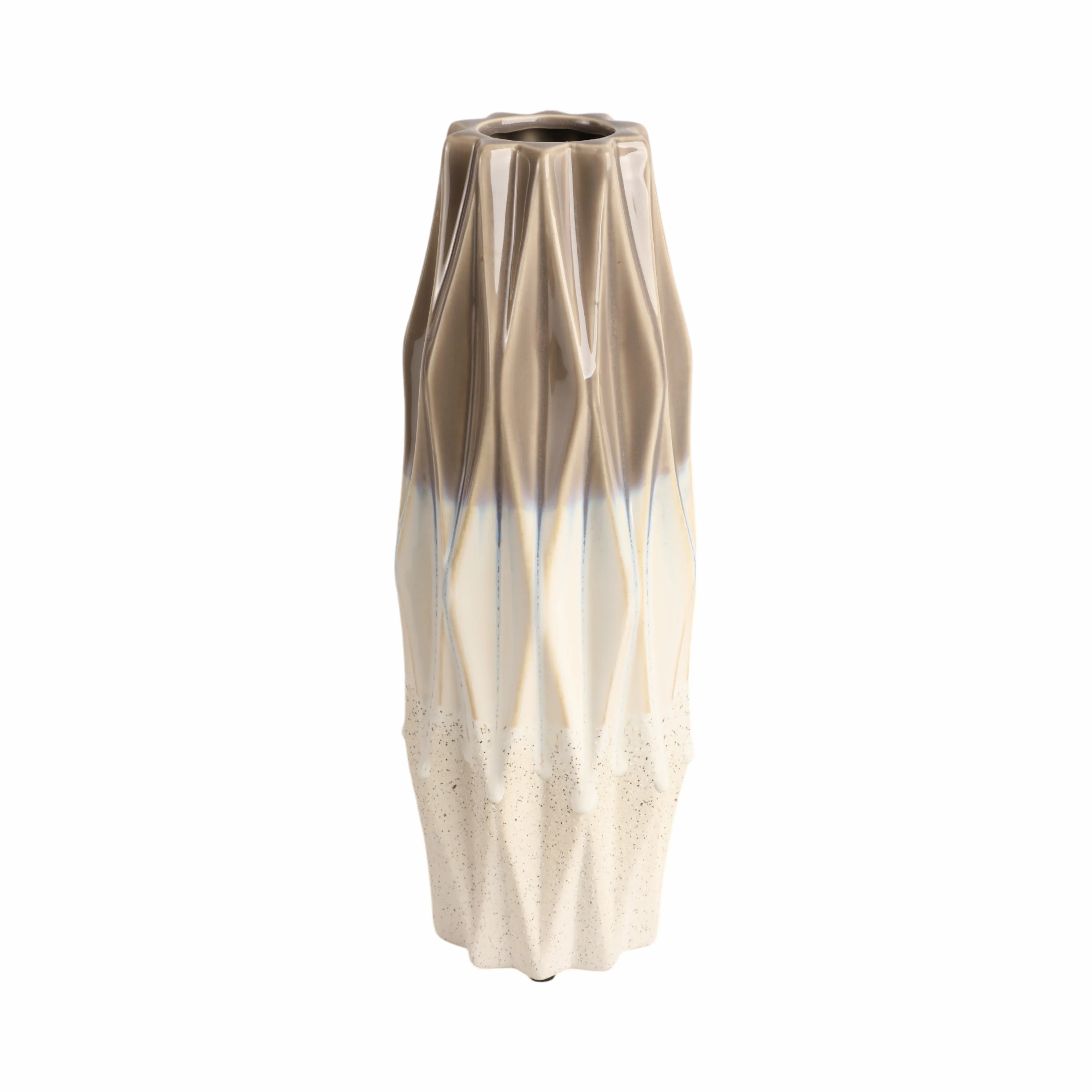 13" Calista Cream Glaze Small Vase