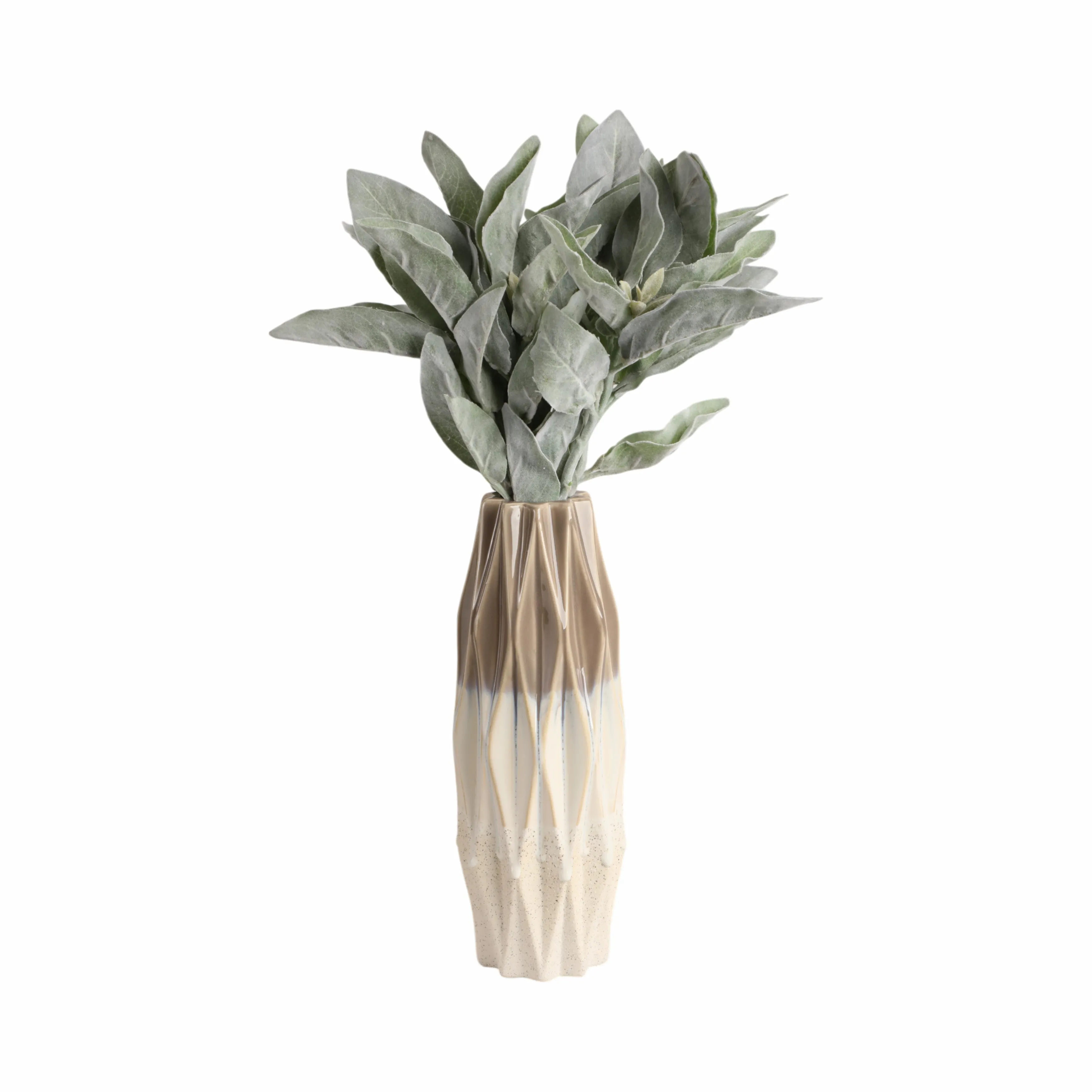 13" Calista Cream Glaze Small Vase