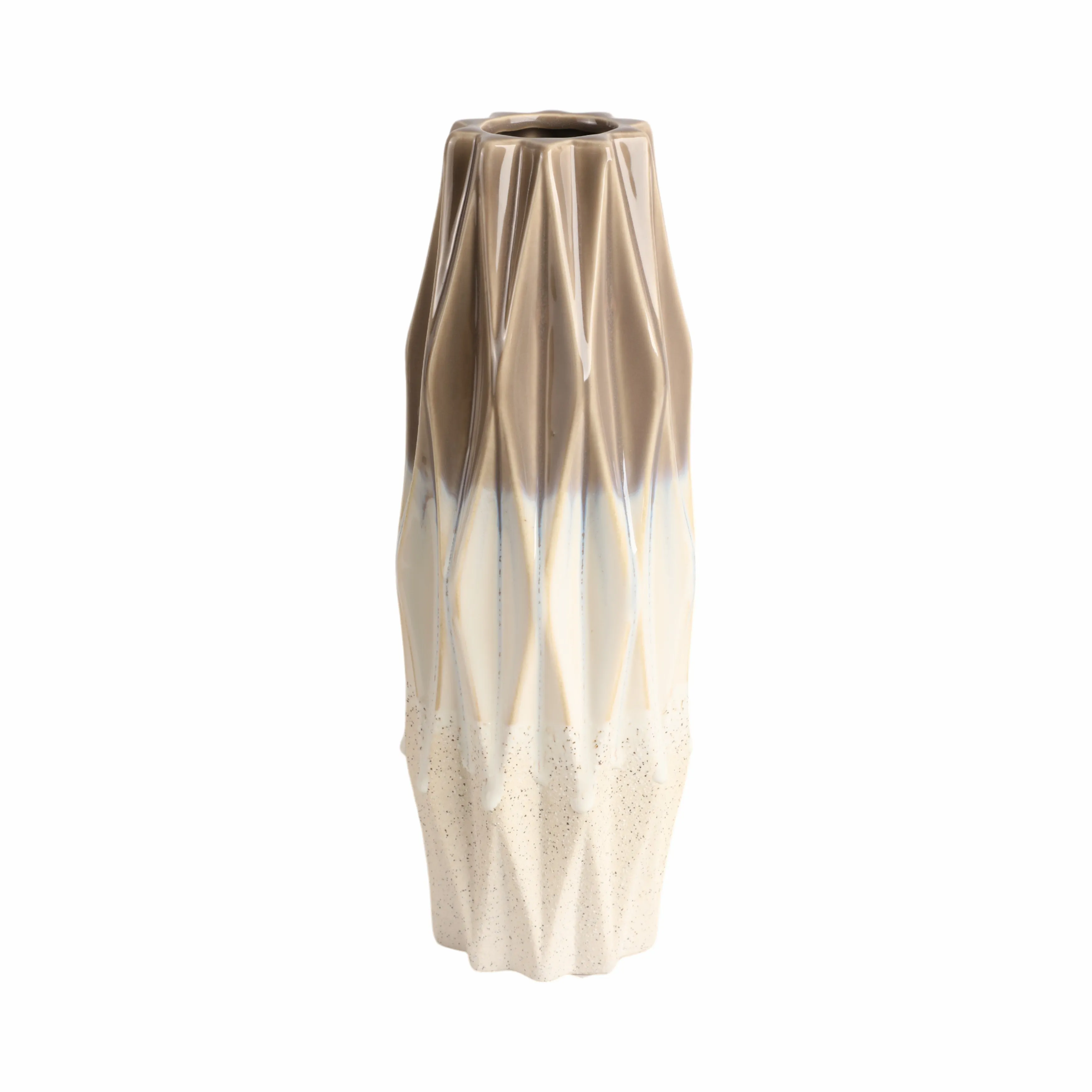 13" Calista Cream Glaze Small Vase