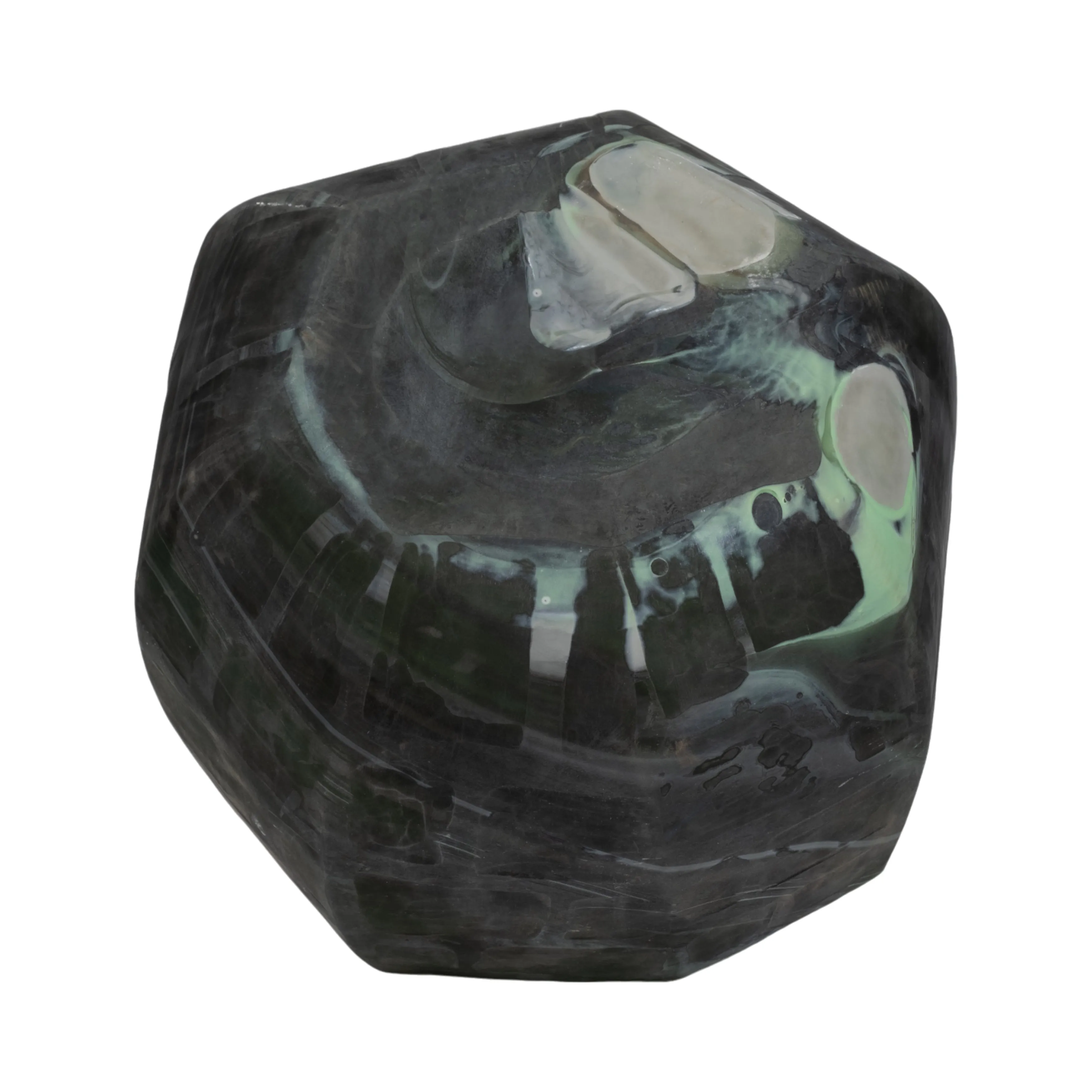 13" SAVU SMALL GREEN GLASS VASE