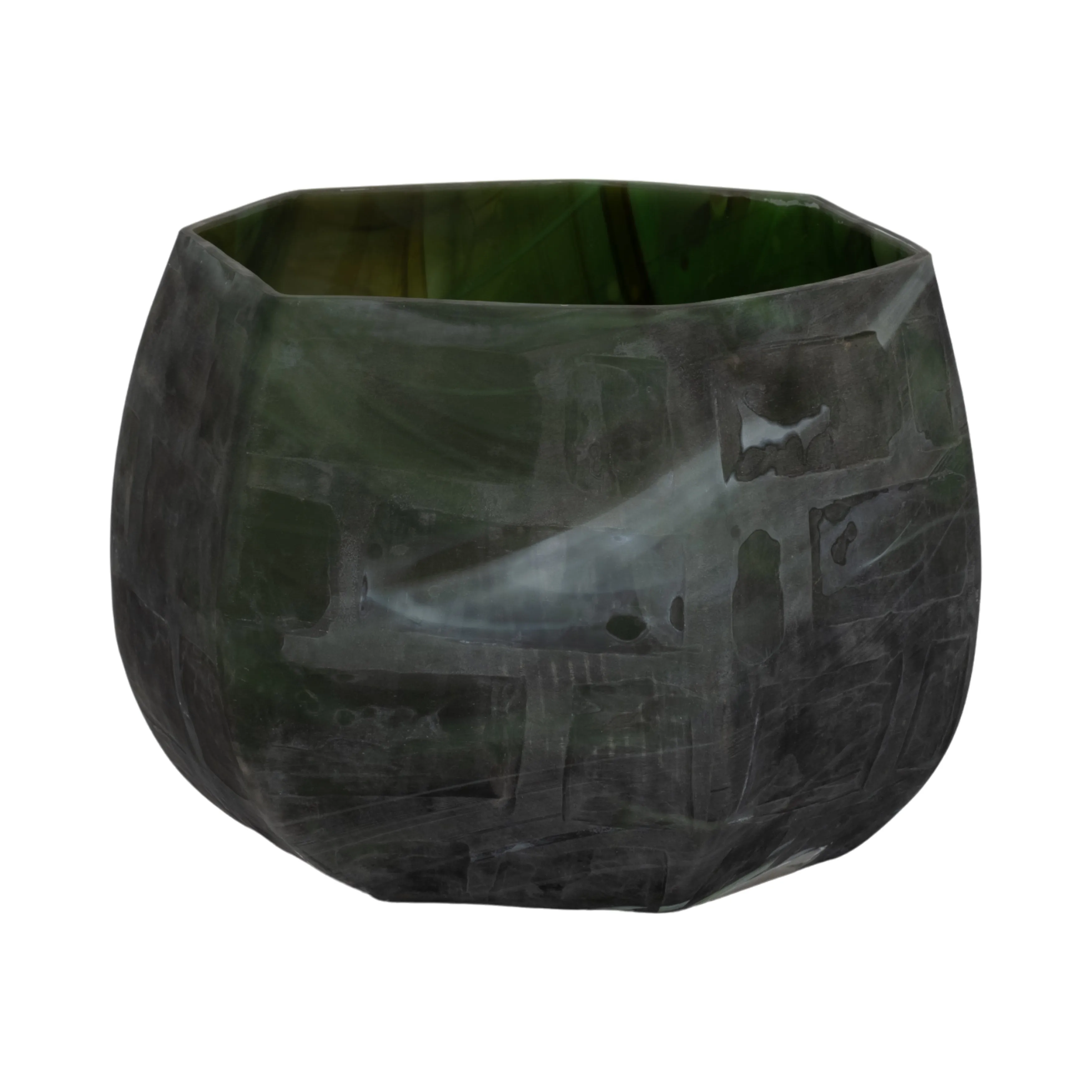 13" SAVU SMALL GREEN GLASS VASE