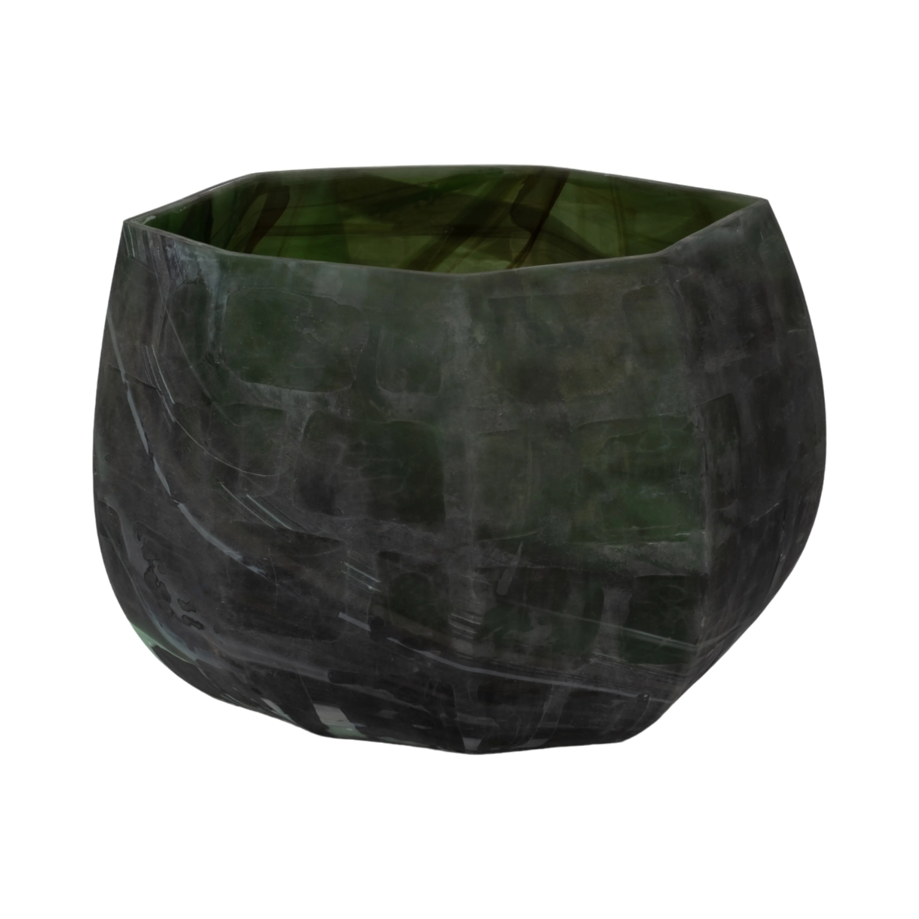 13" SAVU SMALL GREEN GLASS VASE