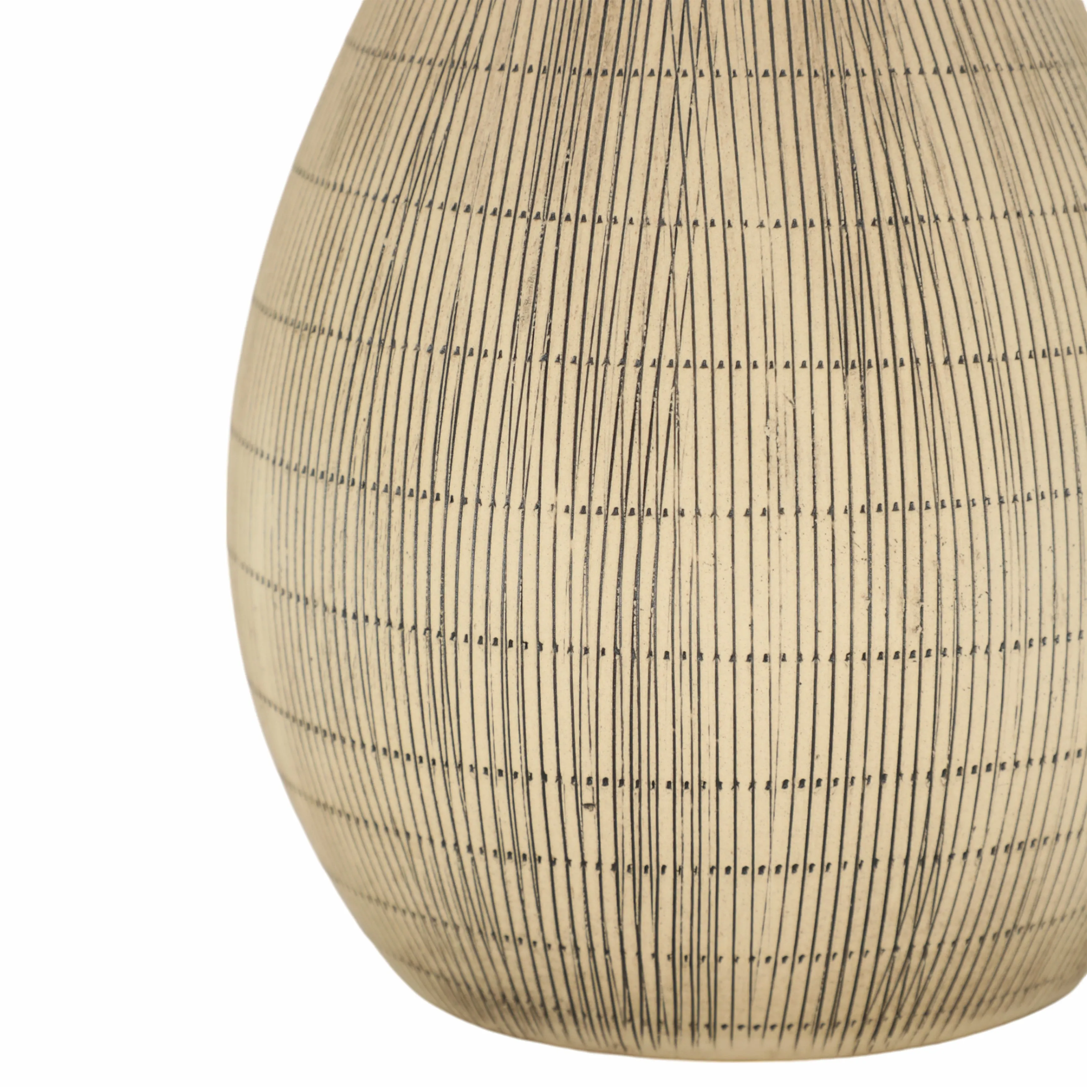 13" TEXTURED VASE, CREAM