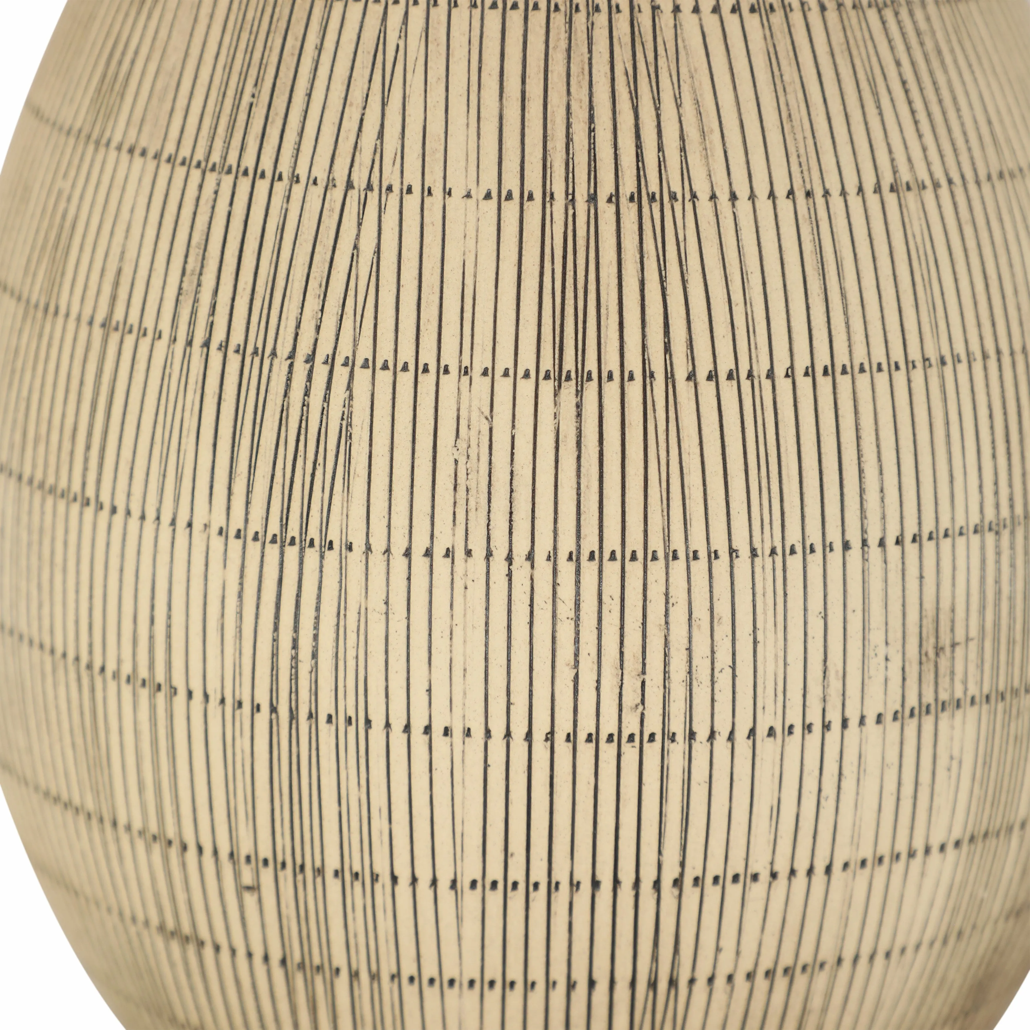 13" TEXTURED VASE, CREAM