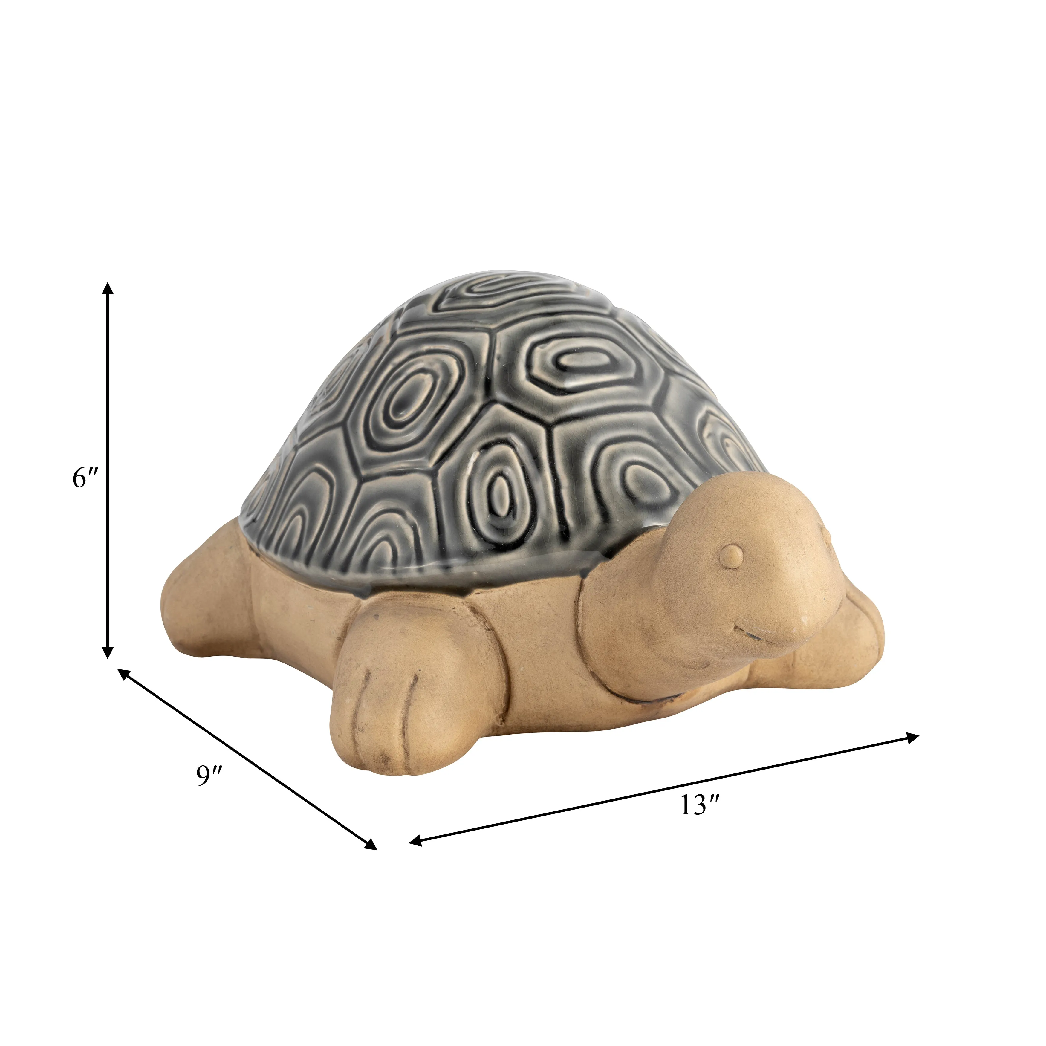 13" TORTOISE DECO, GRAY